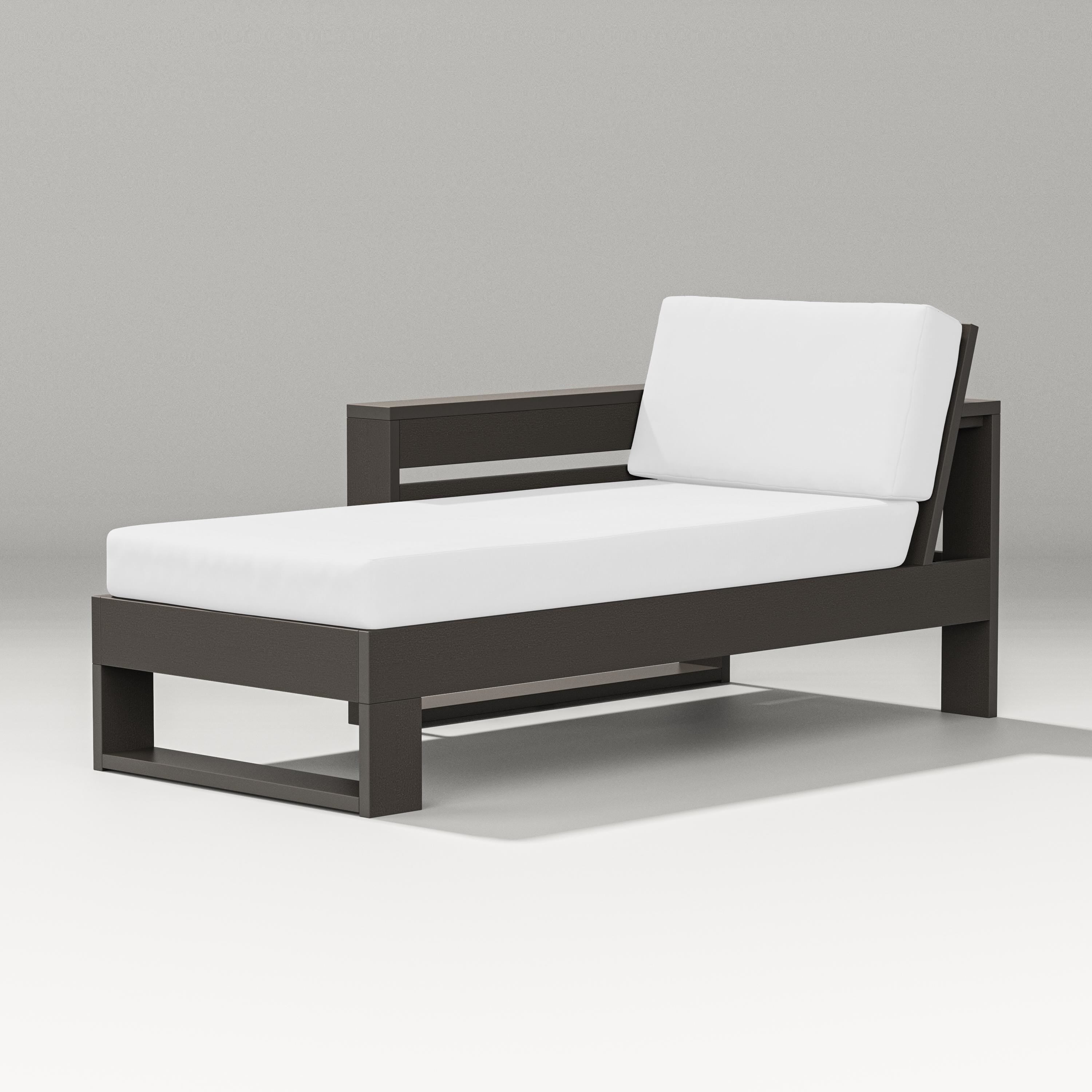 PW Designer Series Latitude Modular Left Arm Chaise in Vintage Coffee / Natural