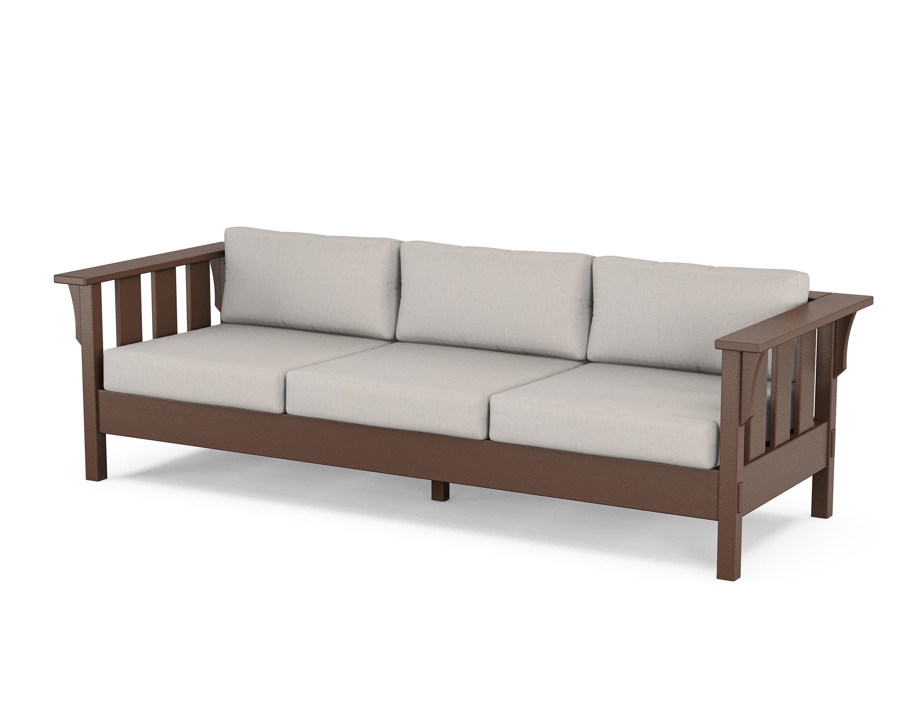 Martha Stewart by POLYWOOD® Acadia Deep Seating Sofa in Mahogany / Cast Ash