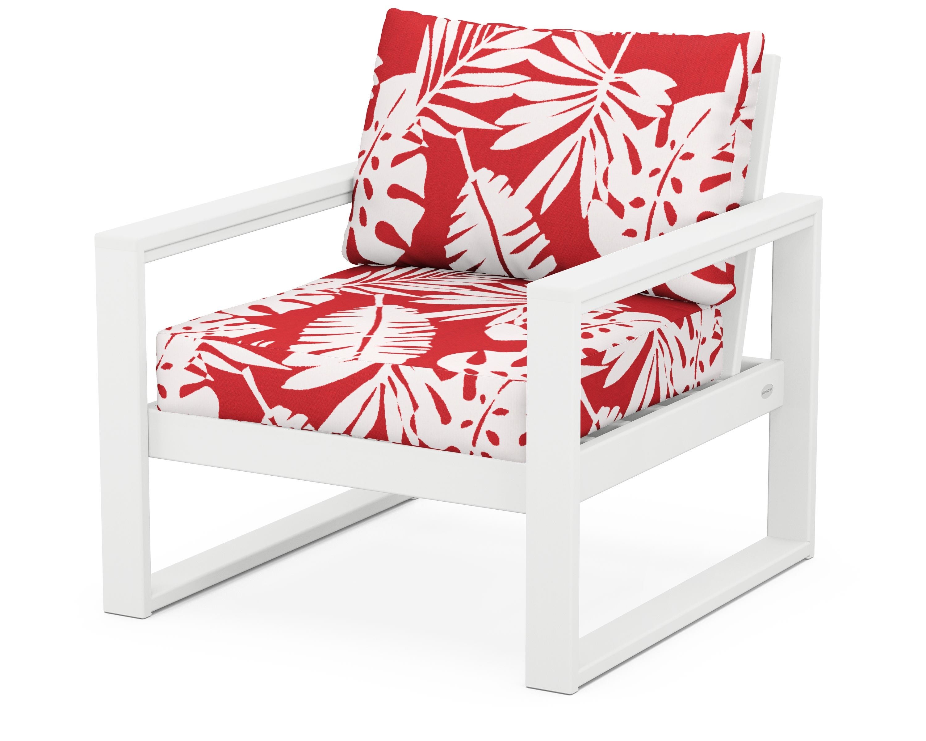 POLYWOOD® EDGE Club Chair in White / Leaf Crimson