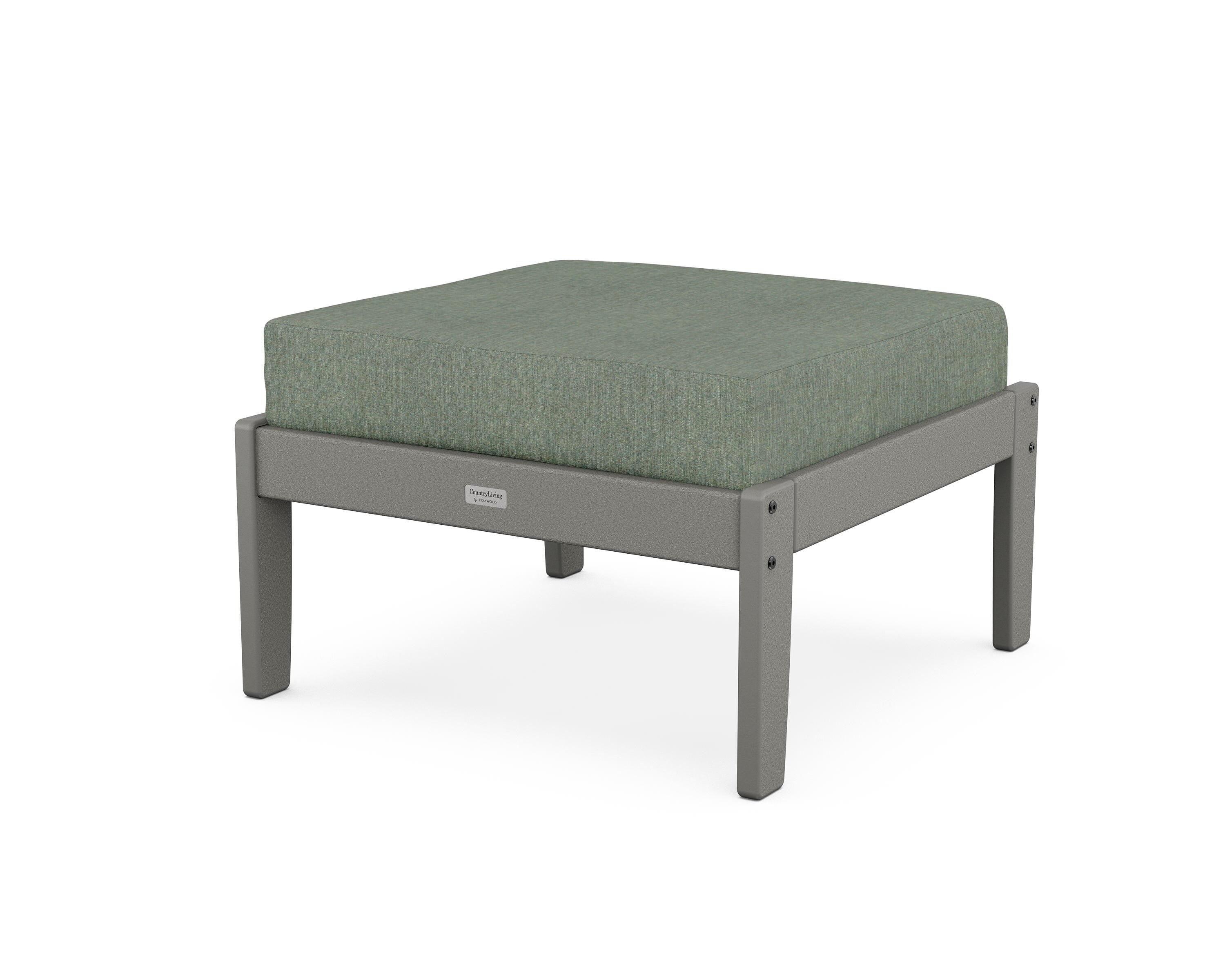 Country Living Cottage Deep Seating Ottoman in Slate Grey / Cast Sage