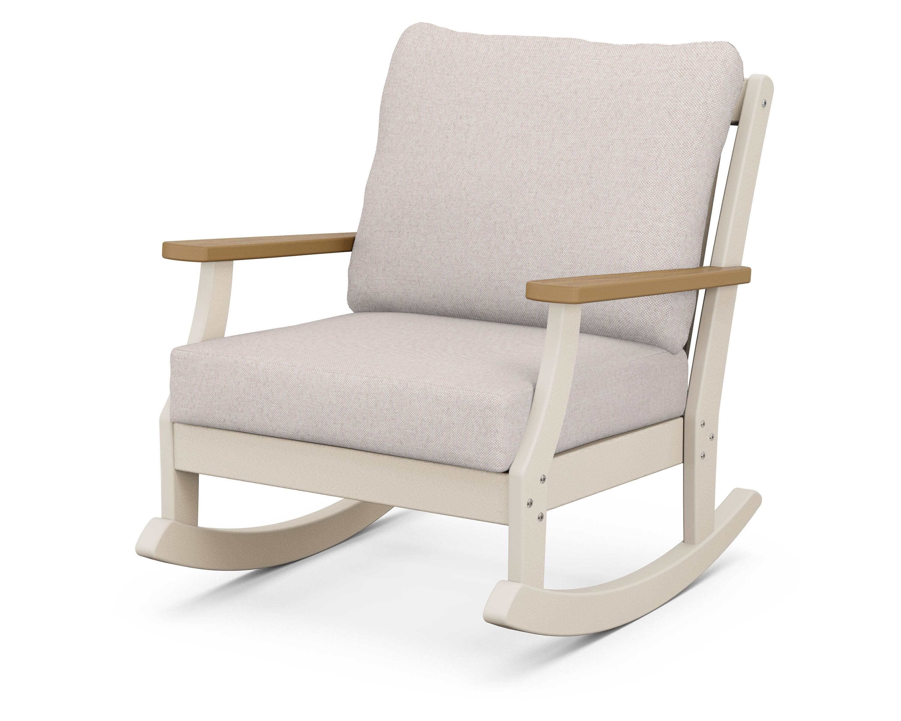 POLYWOOD® Braxton Deep Seating Rocking Chair in Sand / Natural / Dune Burlap