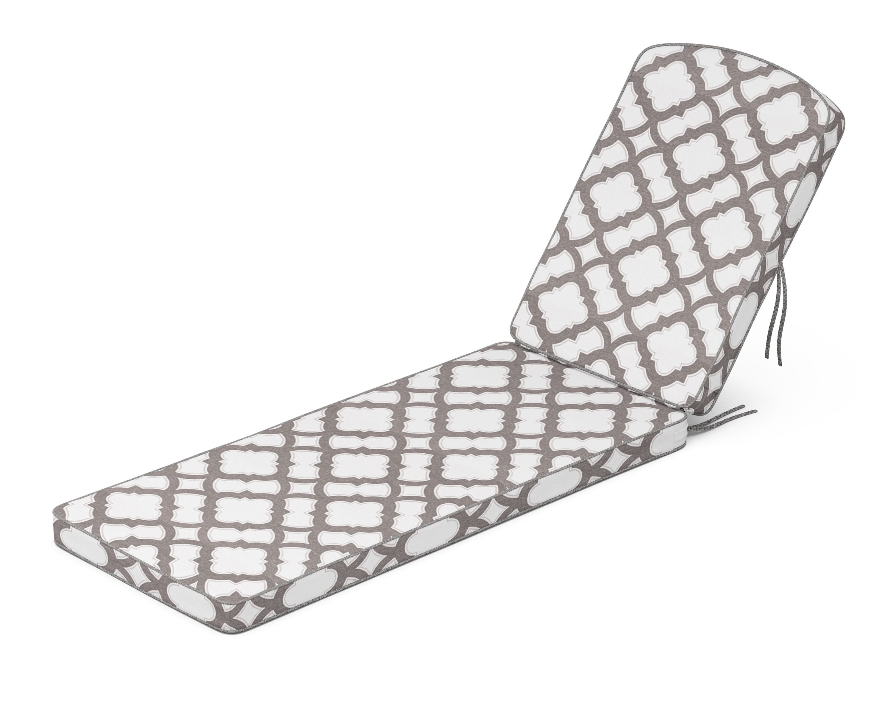 Martha Stewart by POLYWOOD® Chinoiserie Chaise Cushion in Trellis Grey Mist