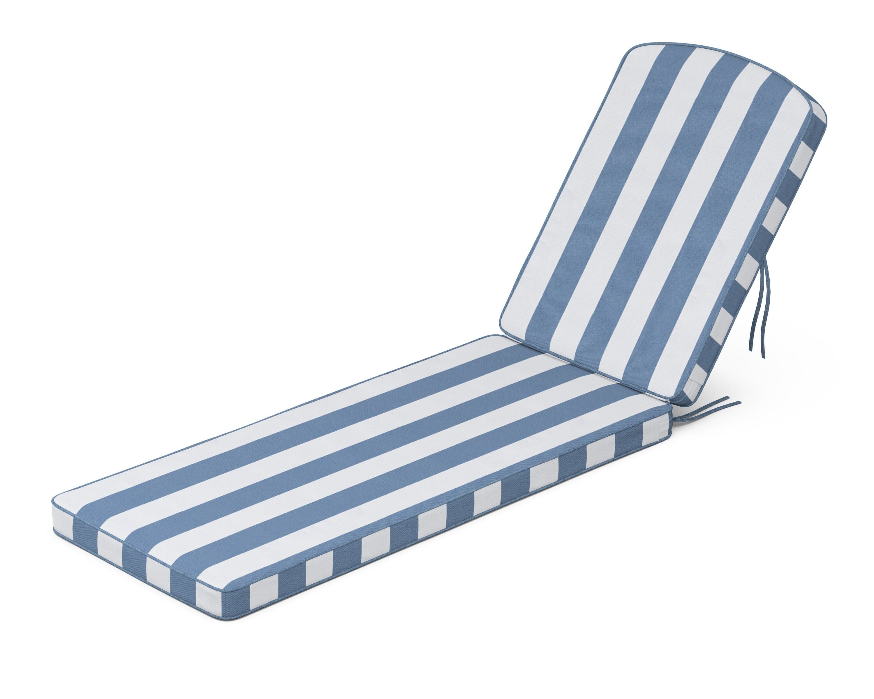 Martha Stewart by POLYWOOD® Chinoiserie Chaise Cushion in Cabana Stripe Sky Blue