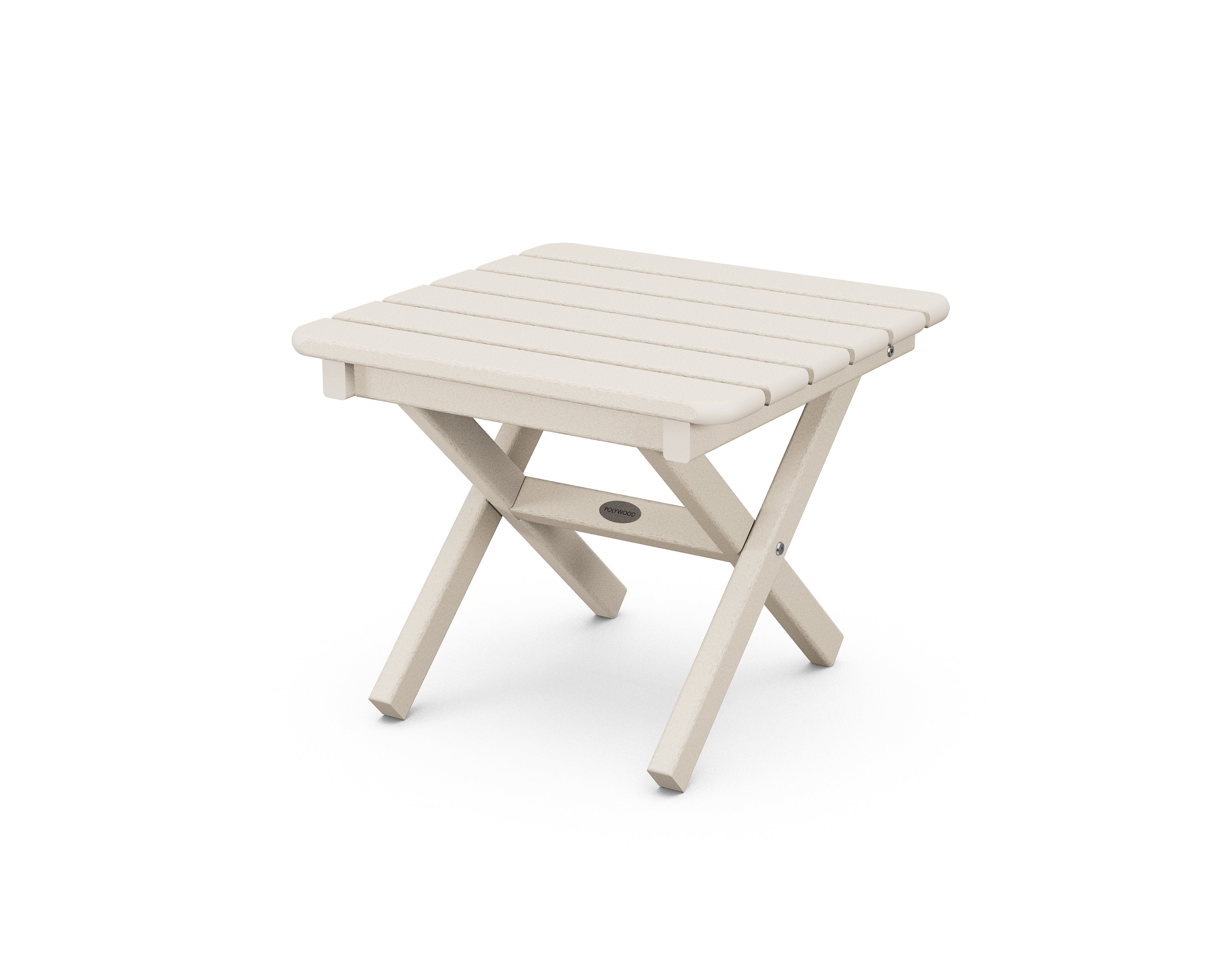 POLYWOOD® Square 18" Folding Side Table in Sand