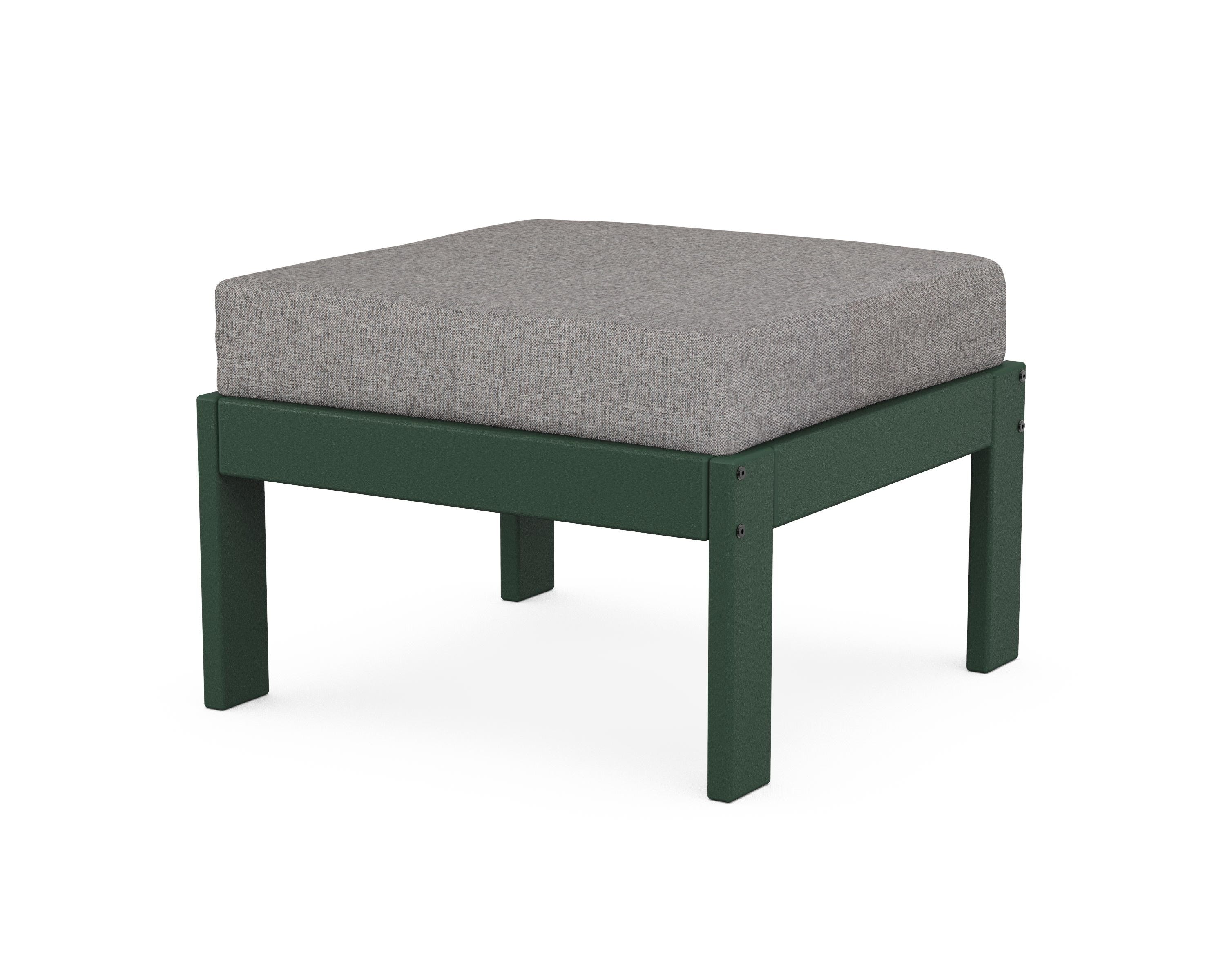 POLYWOOD® Vineyard Modular Ottoman in Green / Grey Mist