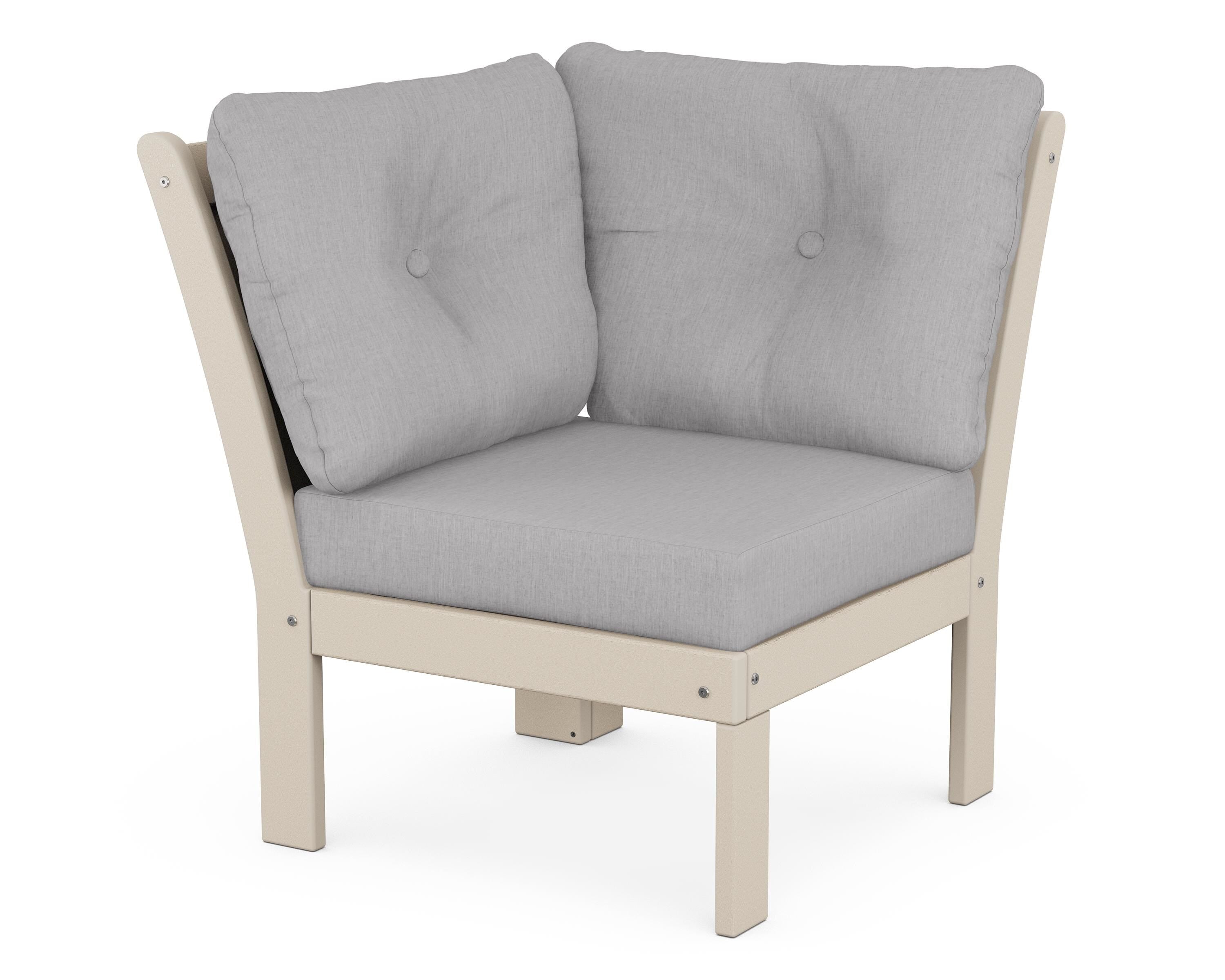 POLYWOOD® Vineyard Modular Corner Chair in Sand / Granite