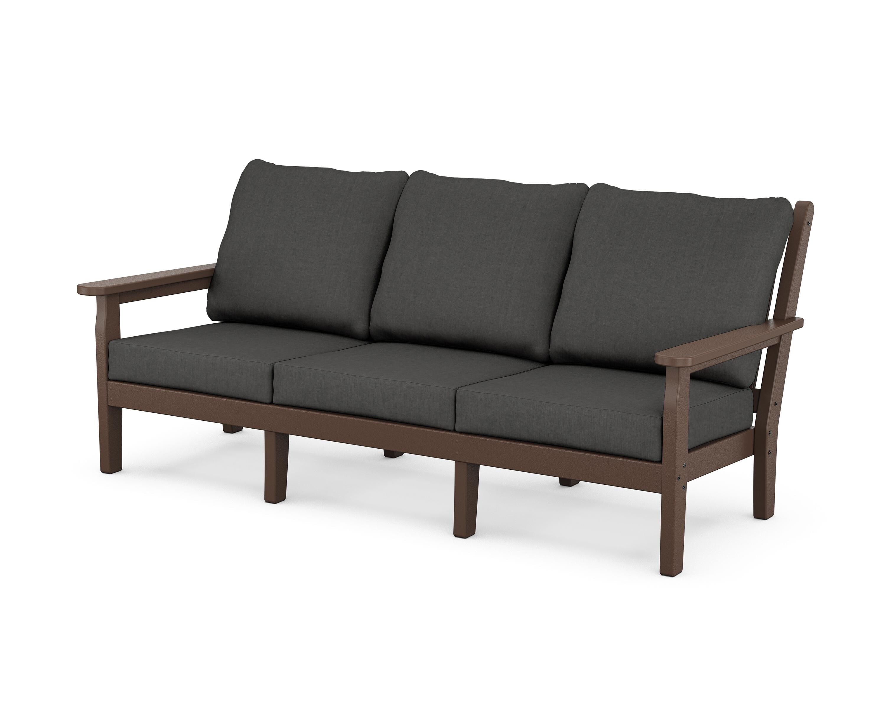 POLYWOOD® Chippendale Deep Seating Sofa in Mahogany / Spectrum Carbon