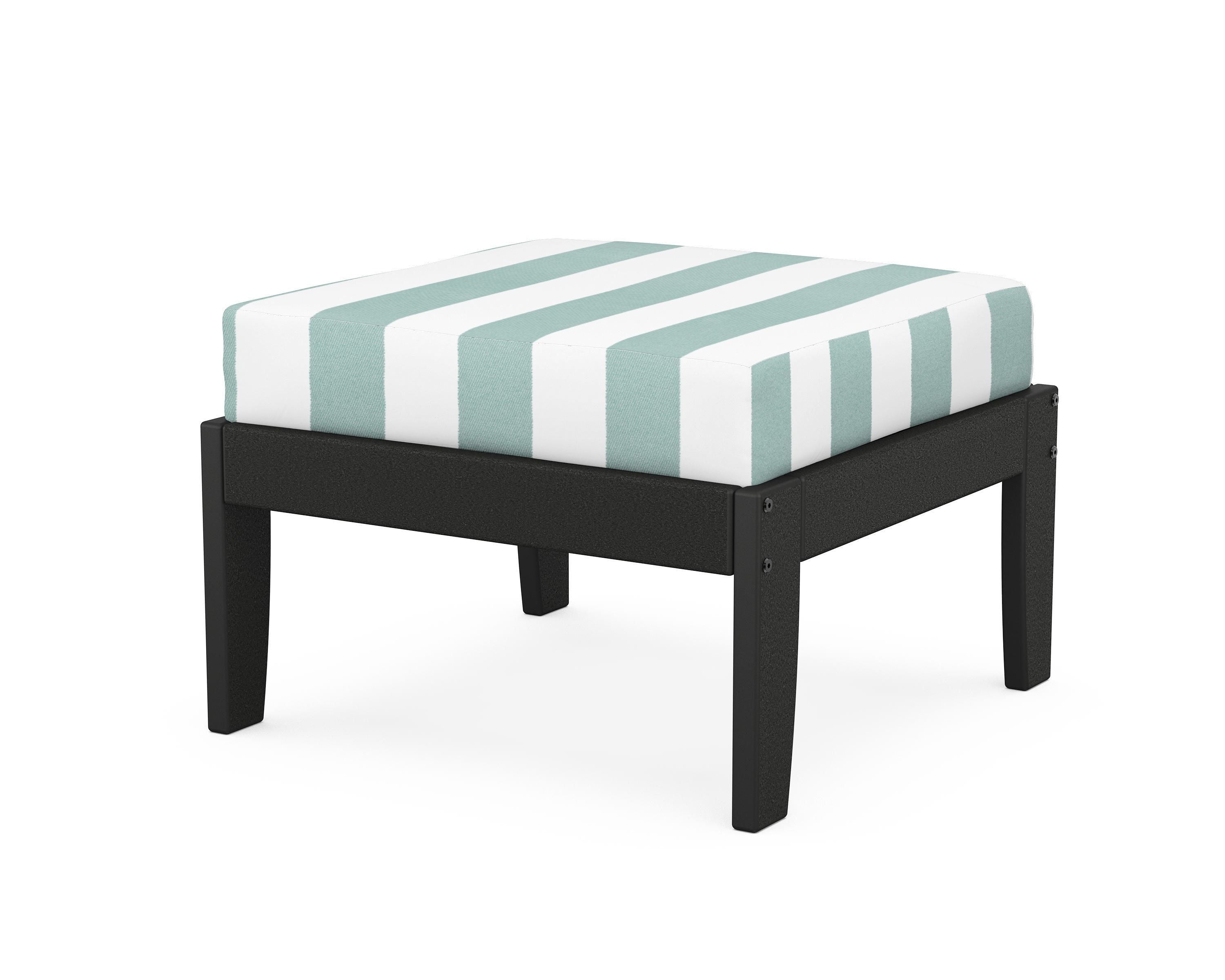 Unbranded Modular Ottoman - Classic in Black / Cabana Stripe Glacier Spa