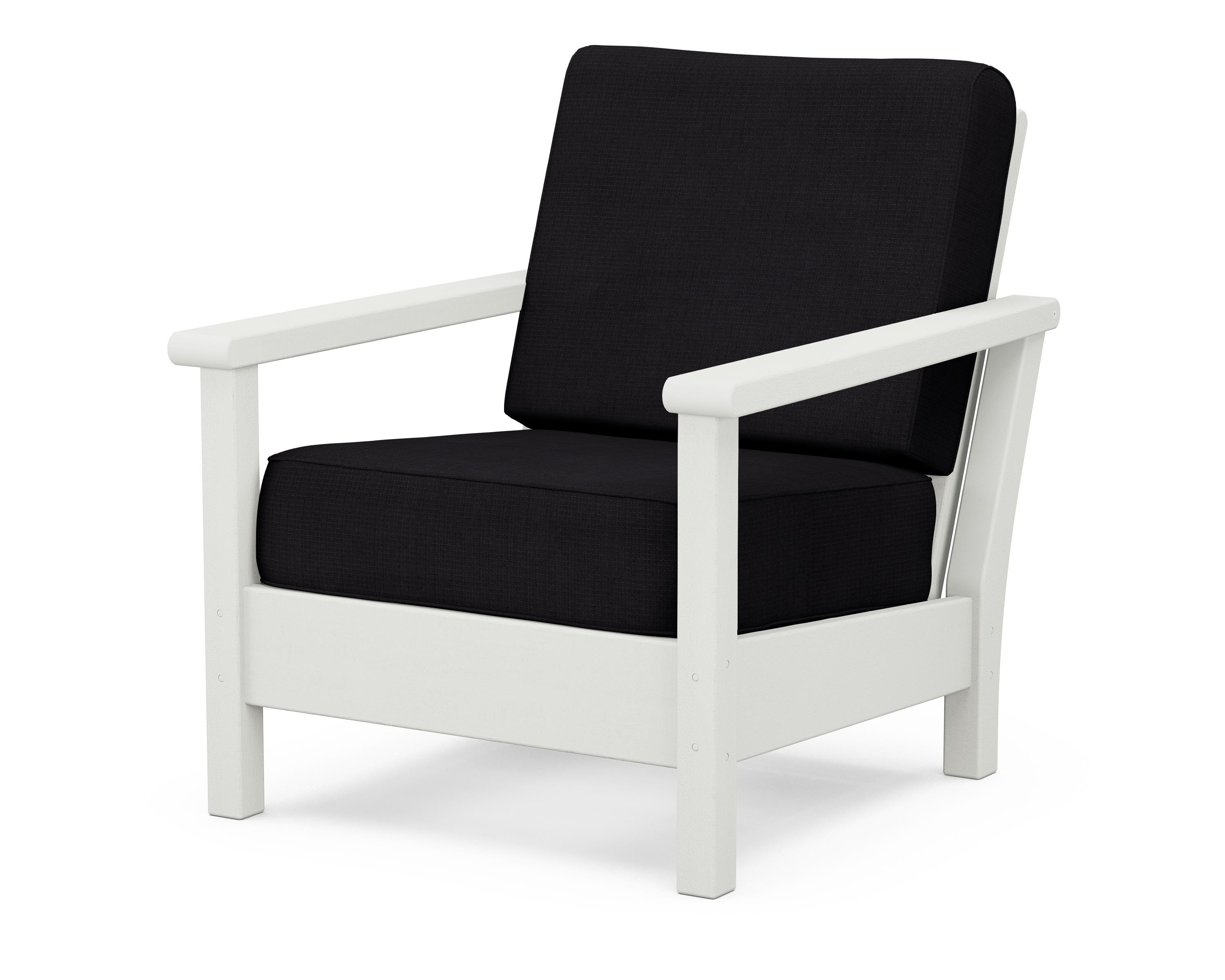 POLYWOOD® Harbour Deep Seating Chair in Vintage White / Midnight Linen