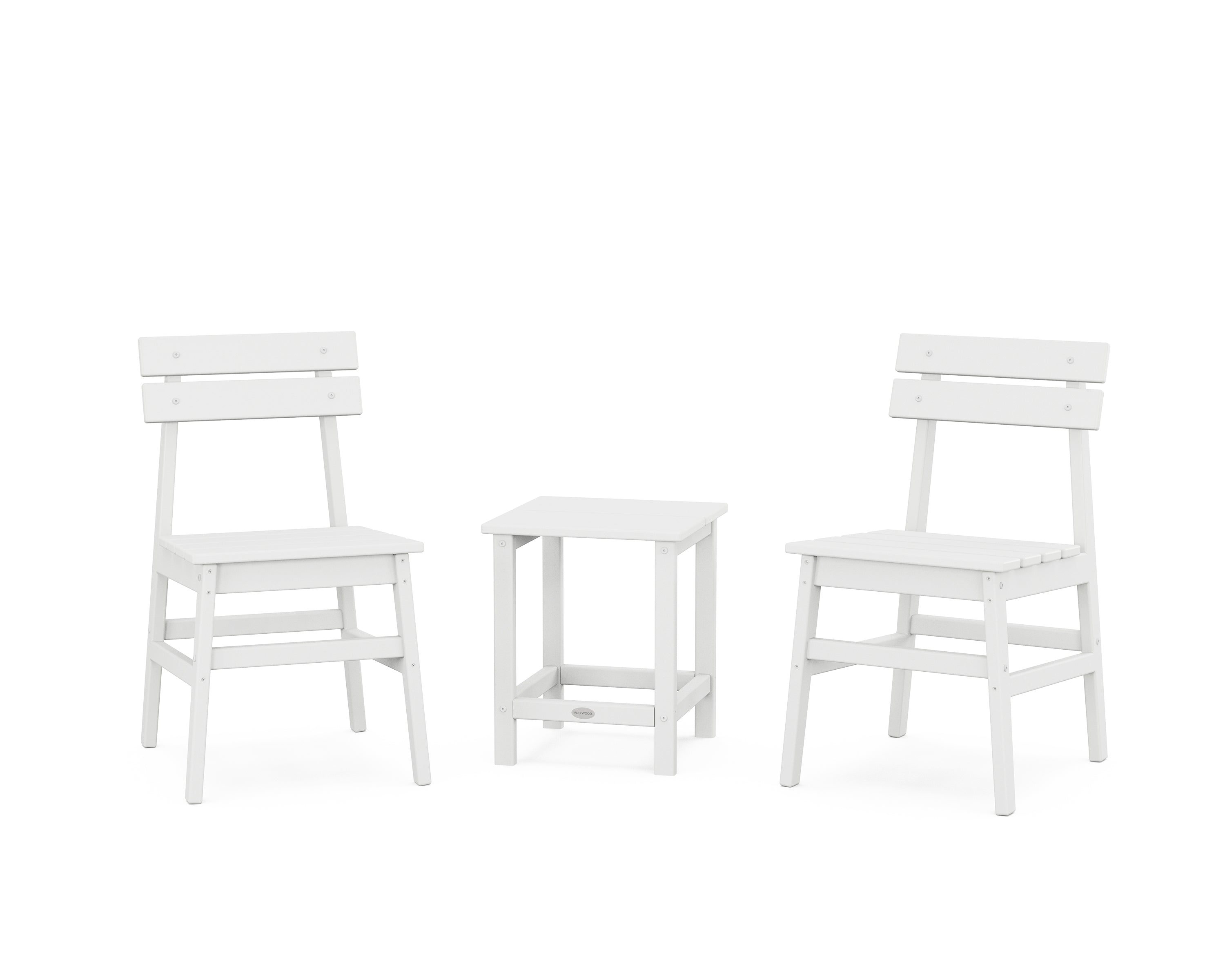 POLYWOOD® Modern Studio Plaza Chair 3-Piece Seating Set in White