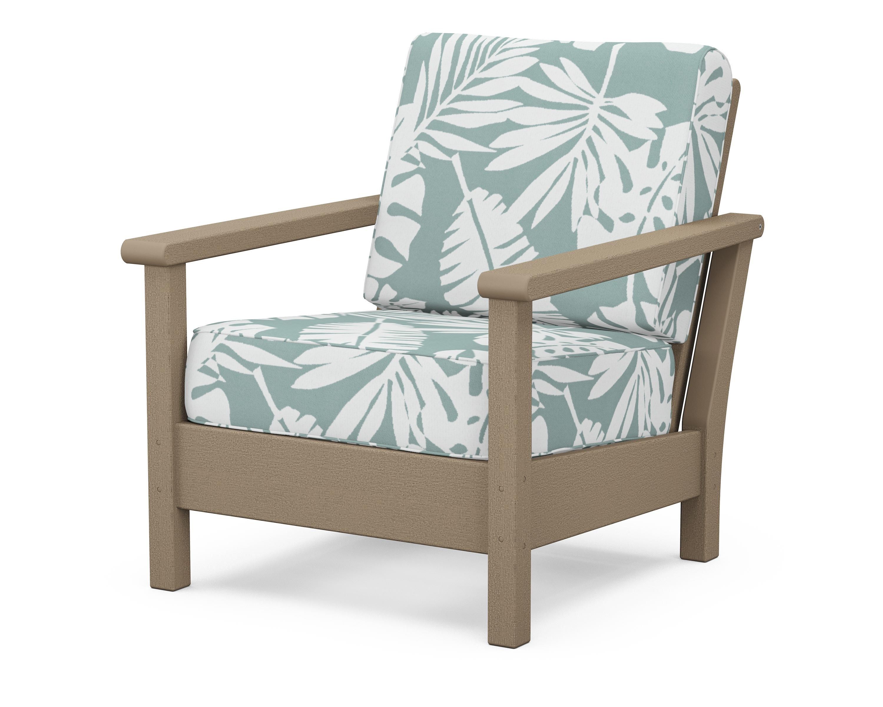 POLYWOOD® Harbour Deep Seating Chair in Vintage Sahara / Leaf Glacier Spa
