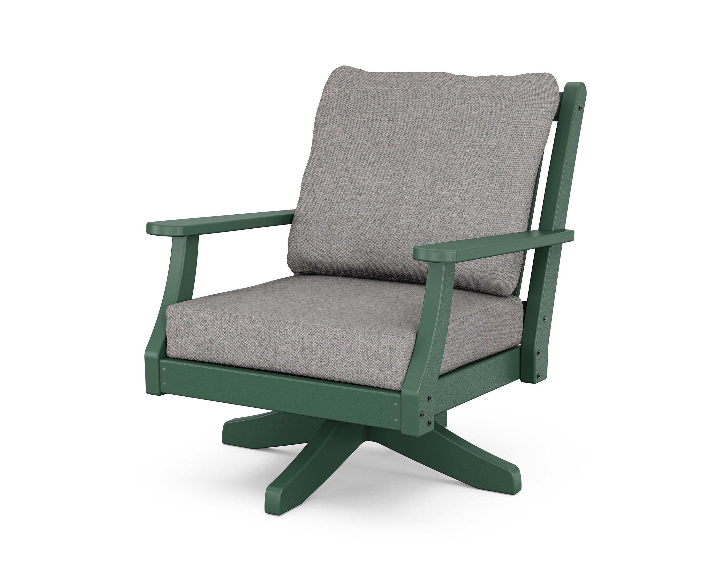 Country Living Wovendale Deep Seating Swivel Chair in Green / Grey Mist