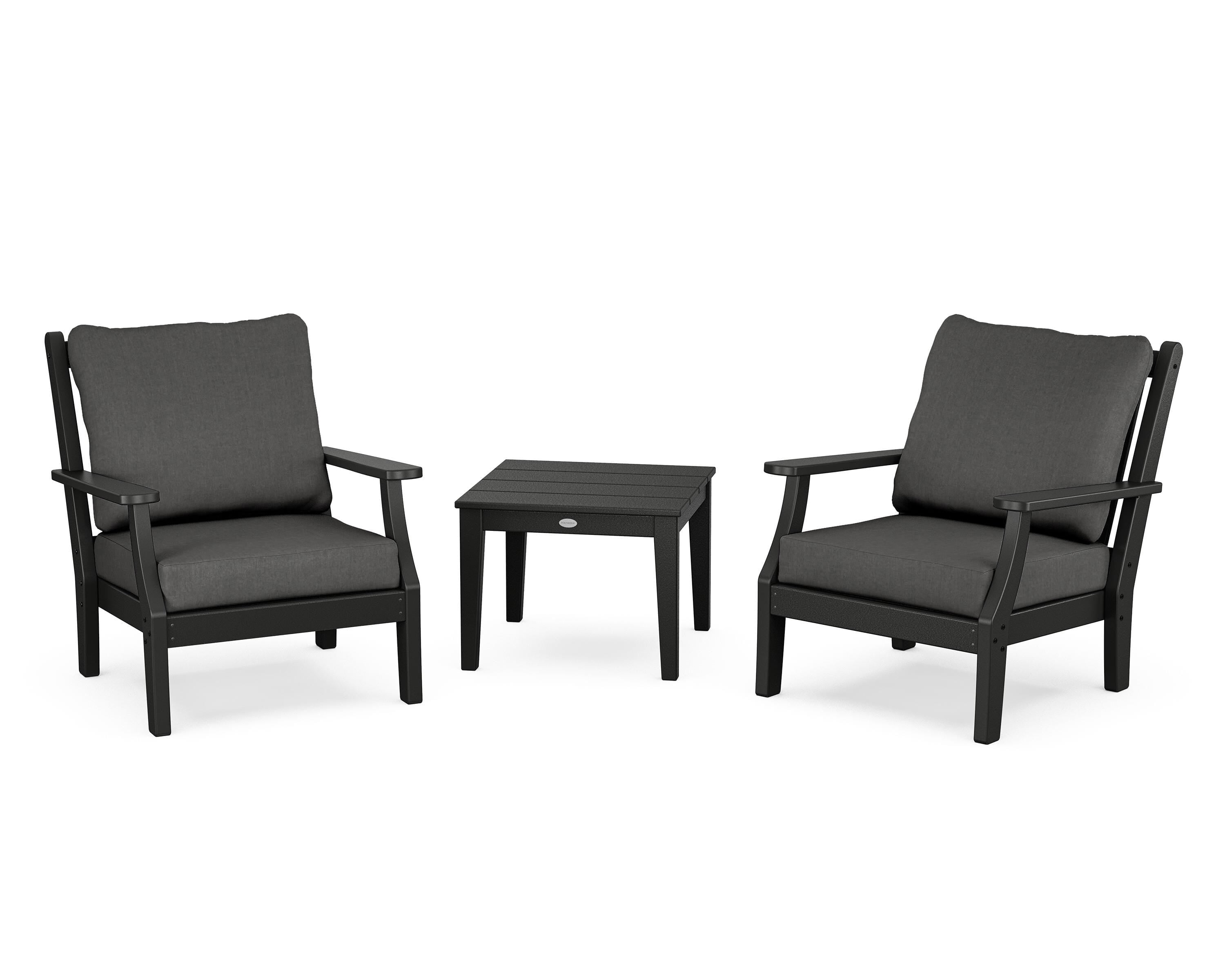 Country Living Wovendale 3-Piece Deep Seating Set in Black / Spectrum Carbon