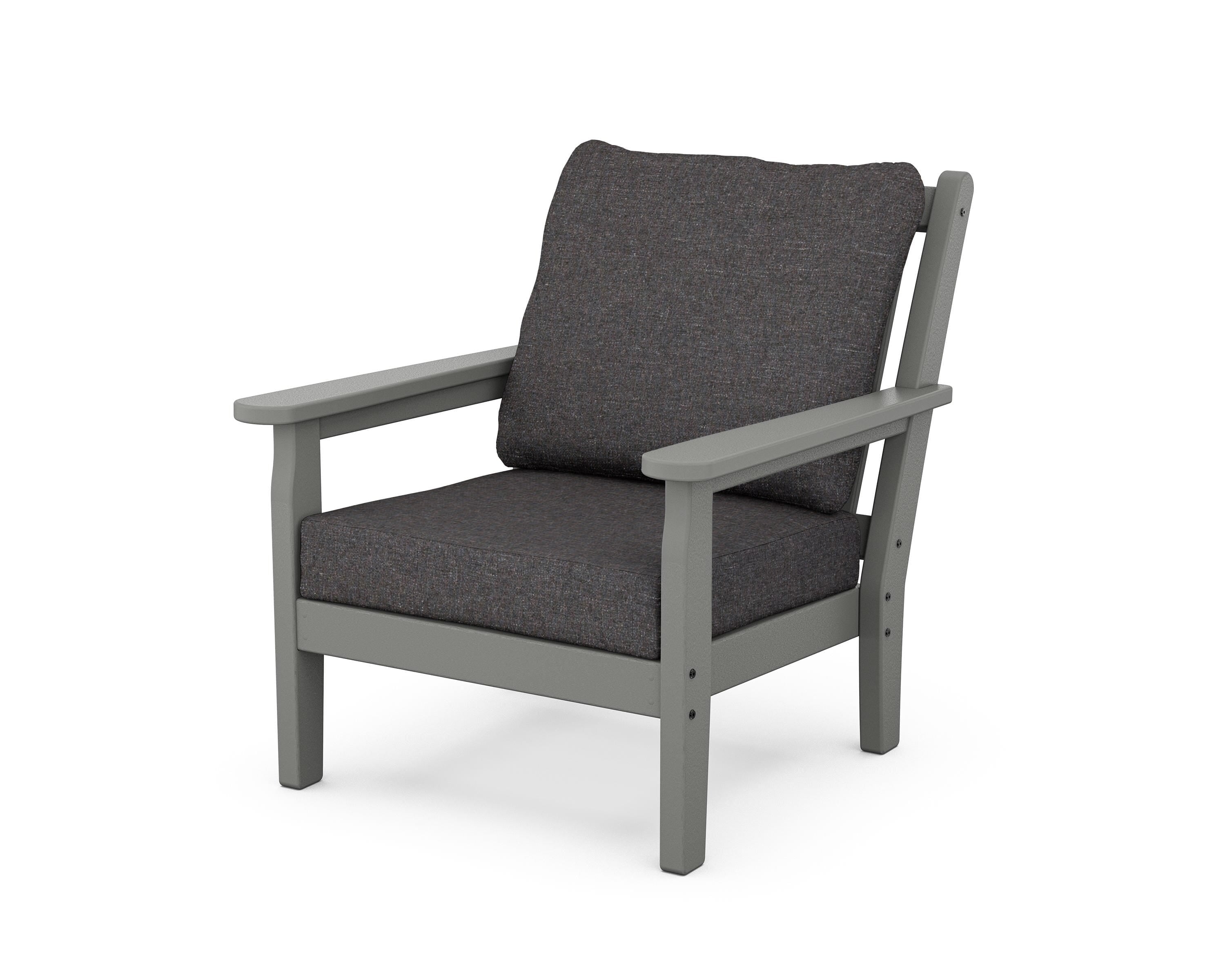 POLYWOOD® Chippendale Deep Seating Chair in Slate Grey / Ash Charcoal