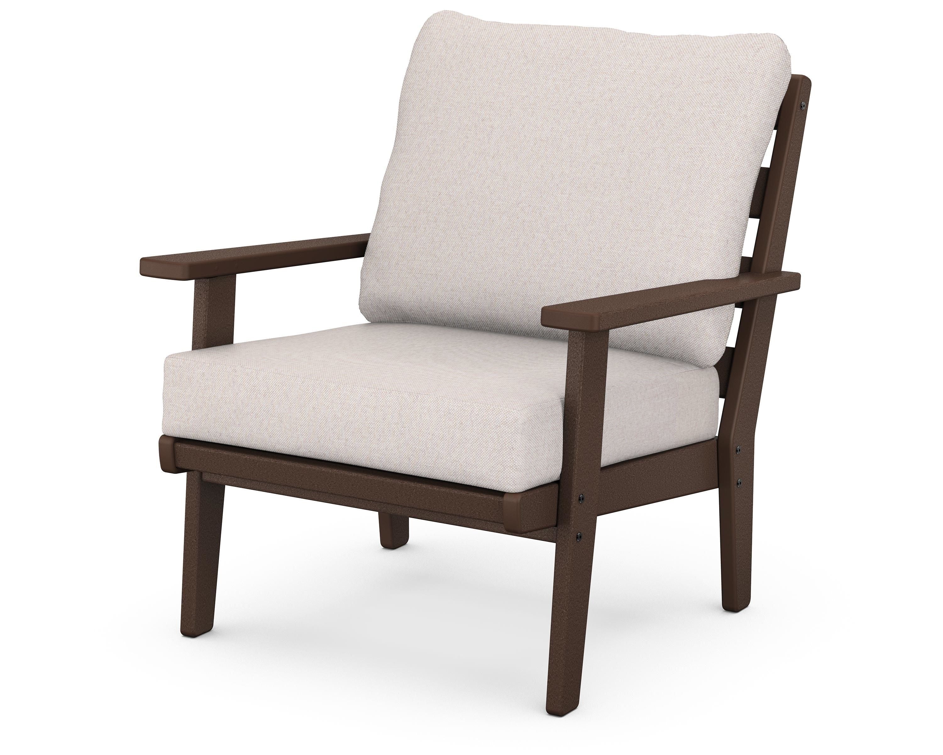 POLYWOOD® Grant Park Deep Seating Chair in Mahogany / Dune Burlap