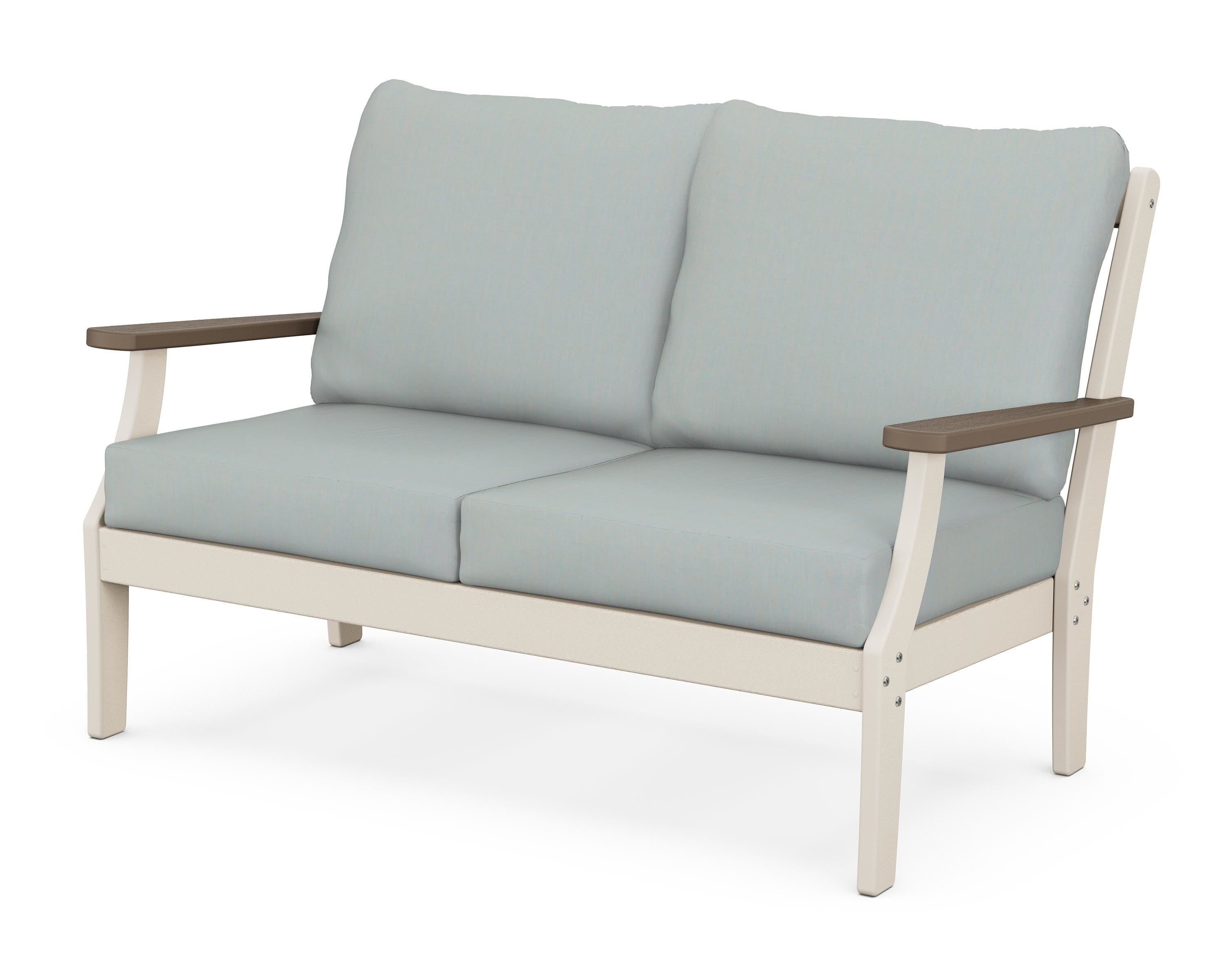 POLYWOOD® Braxton Deep Seating Loveseat in Sand / Kona / Spa