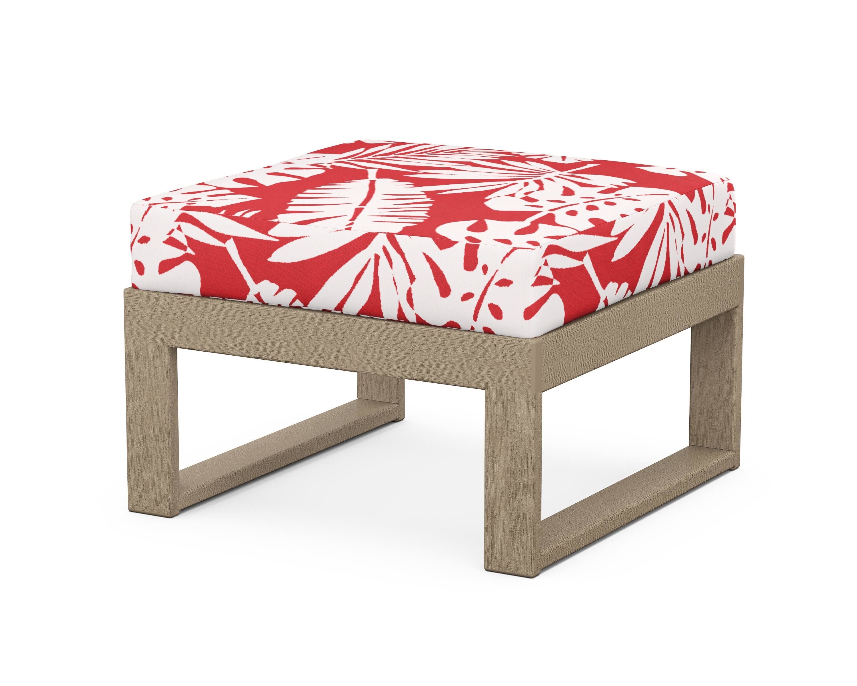 Unbranded Modular Ottoman - Modern in Vintage Sahara / Leaf Crimson