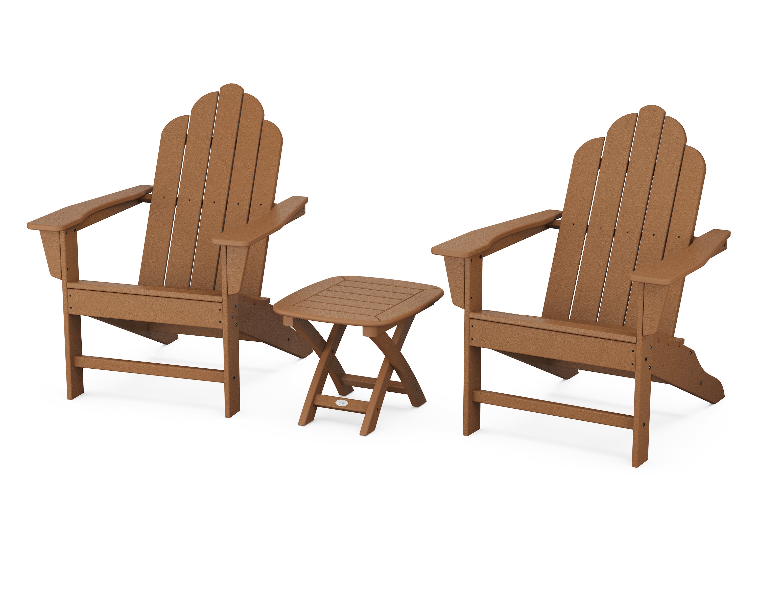 POLYWOOD® Long Island Adirondack 3-Piece Set in Teak