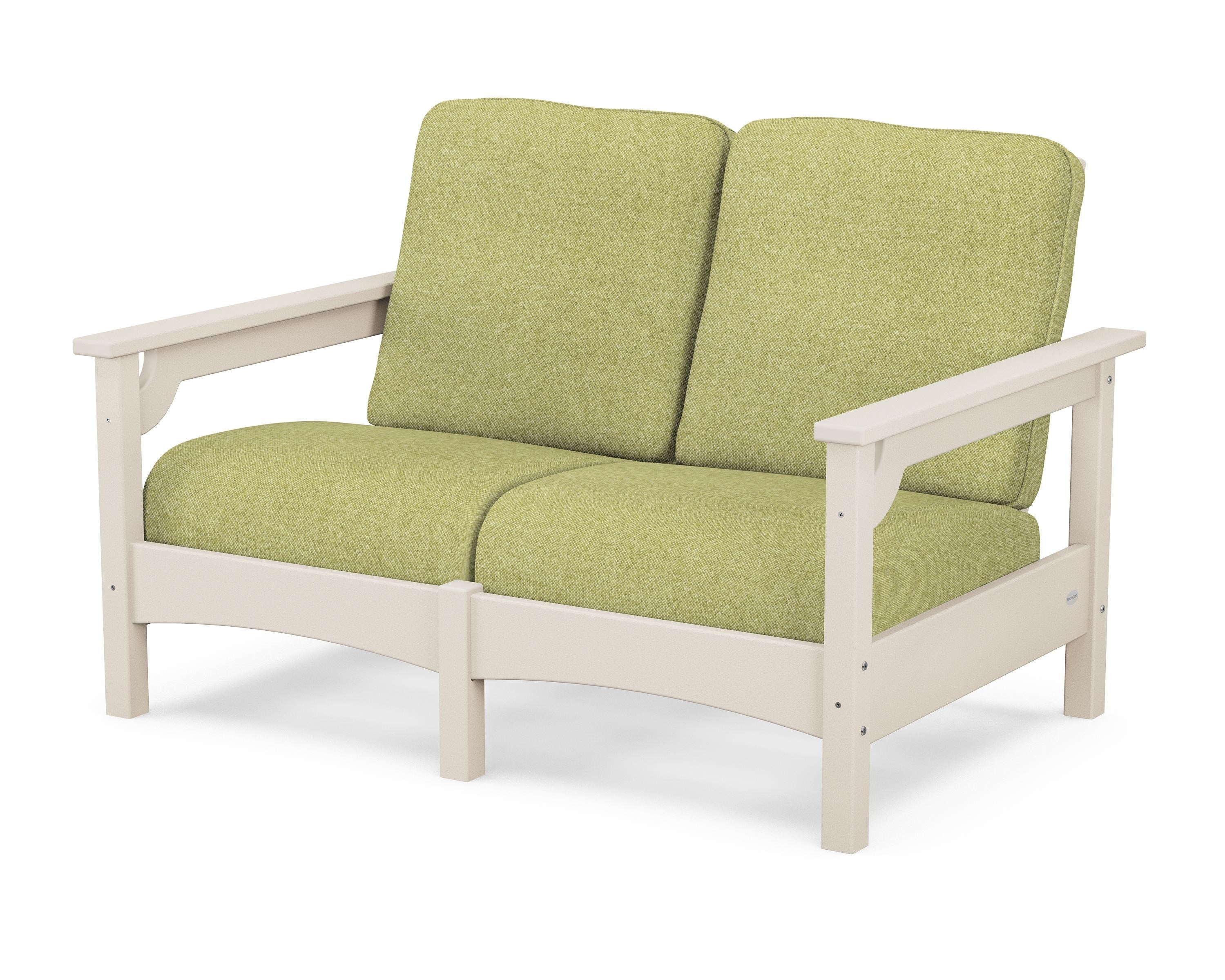 POLYWOOD® Club Loveseat in Sand / Chartreuse Boucle