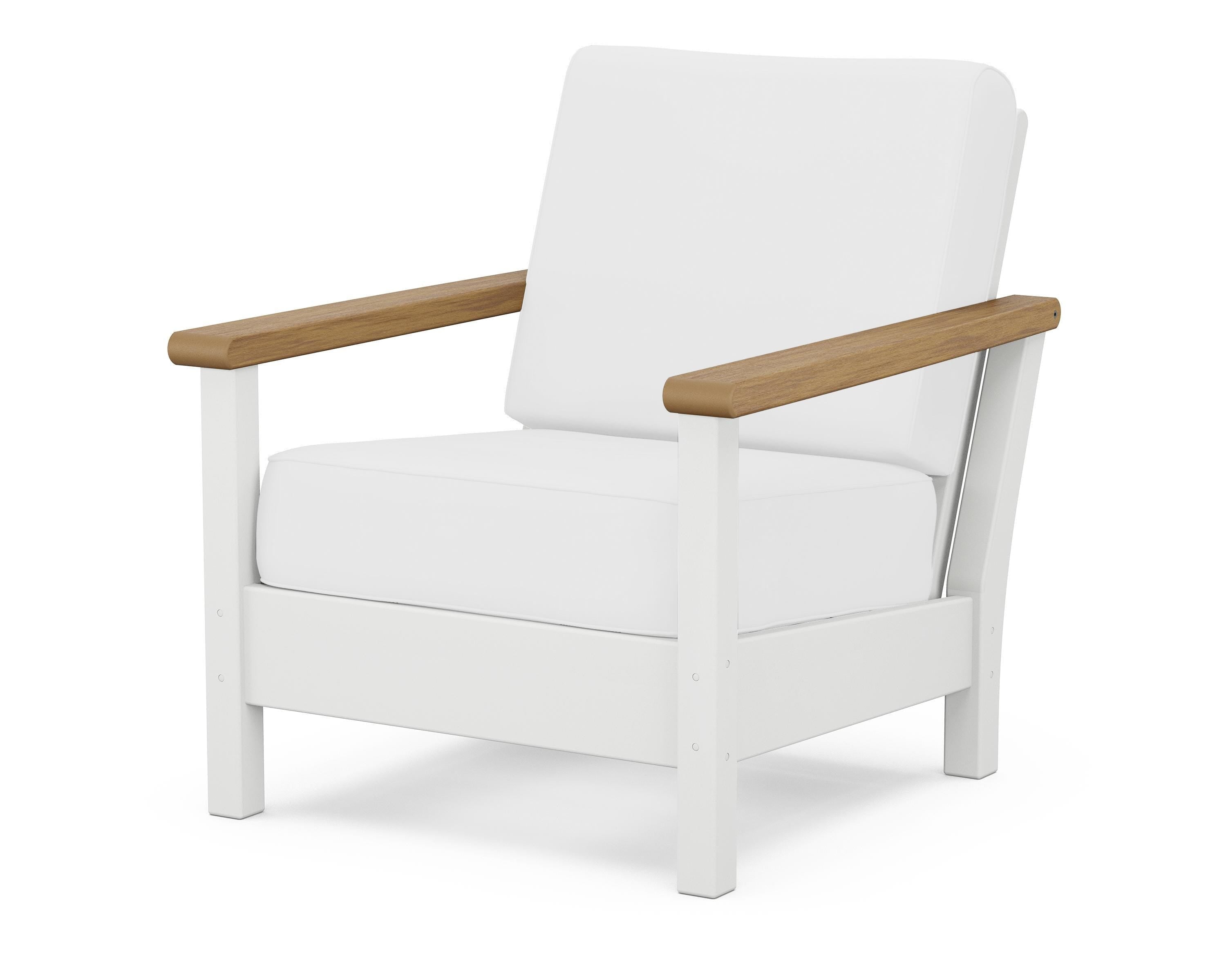 POLYWOOD® Harbour Deep Seating Chair in White / Natural / Natural