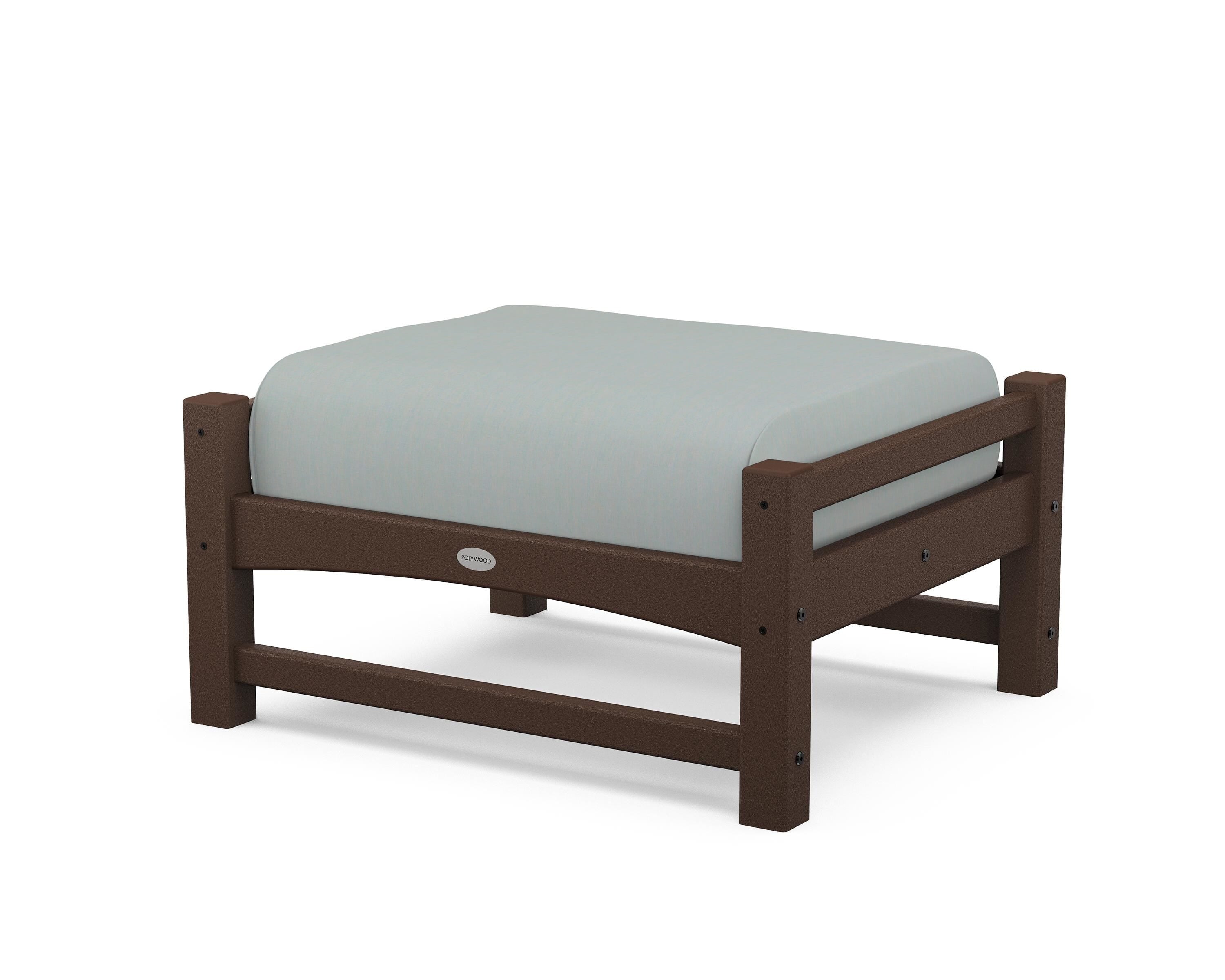 POLYWOOD® Club Ottoman in Mahogany / Spa