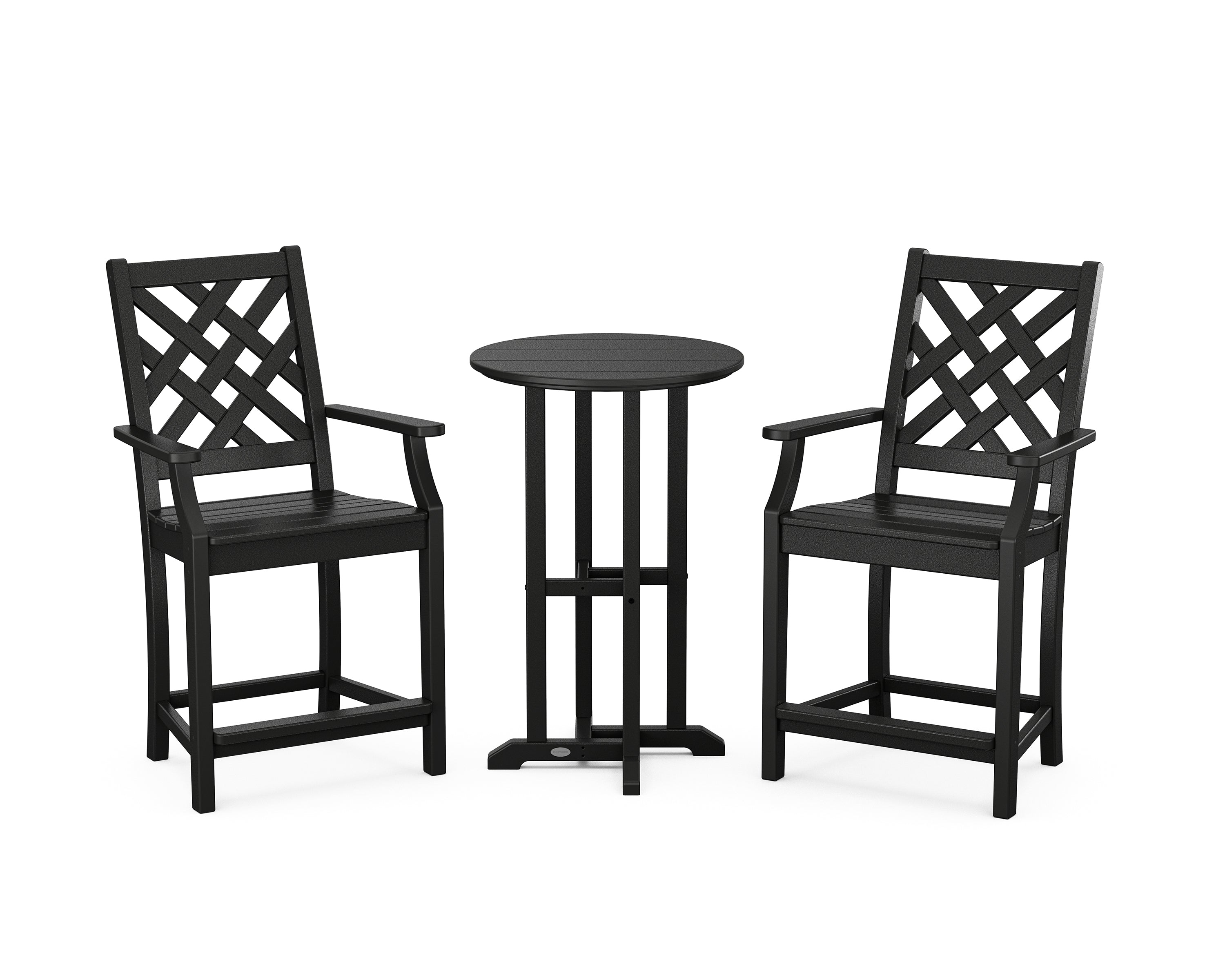 Country Living Wovendale 3-Piece Farmhouse Bistro Counter Set in Black