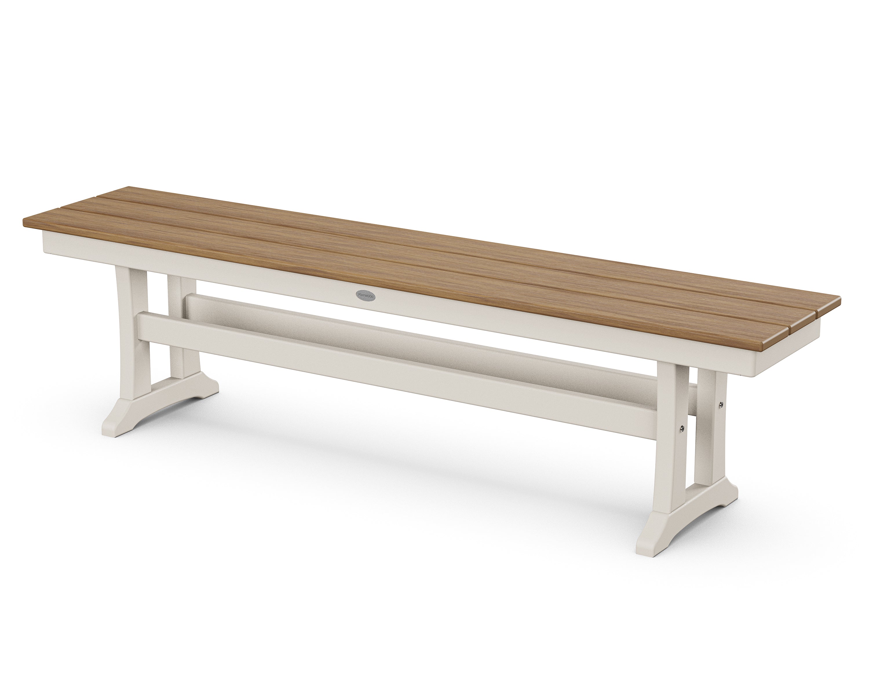 POLYWOOD® Farmhouse Trestle 65" Bench in Sand / Natural