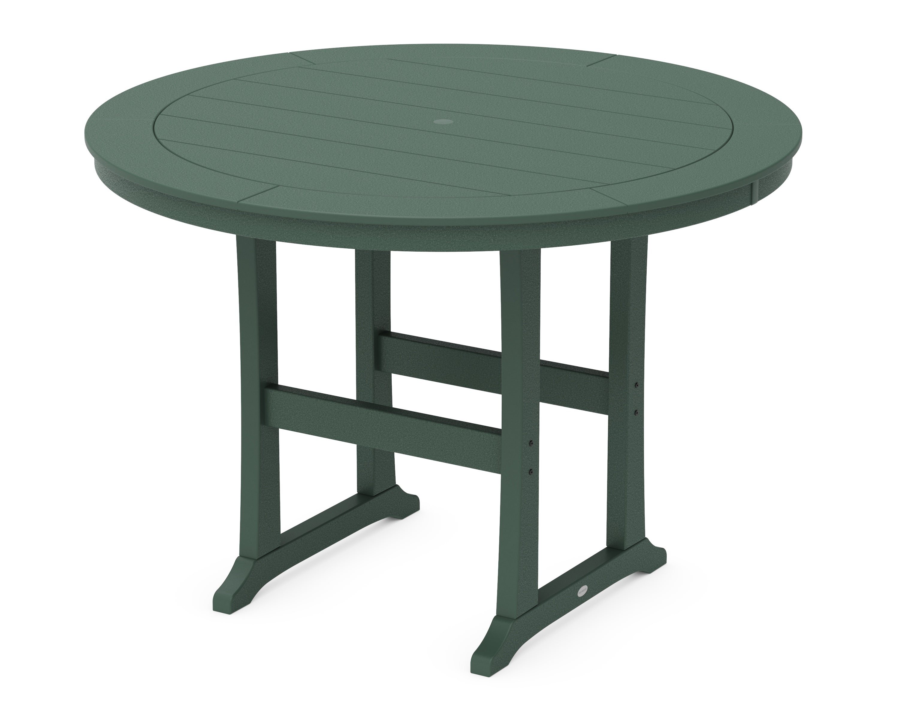 POLYWOOD® Nautical Trestle 60" Round Bar Table in Green