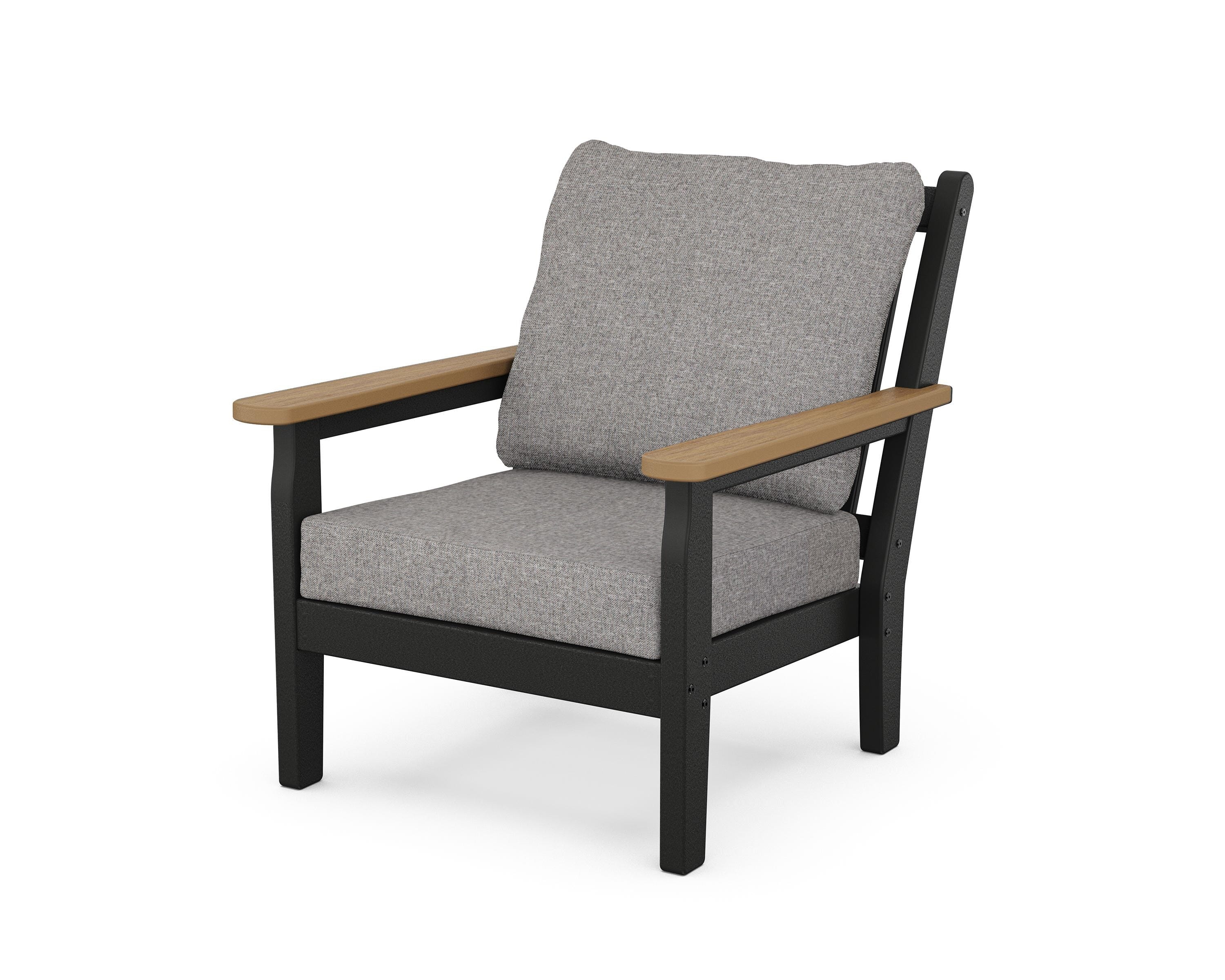 POLYWOOD® Chippendale Deep Seating Chair in Black / Natural / Grey Mist