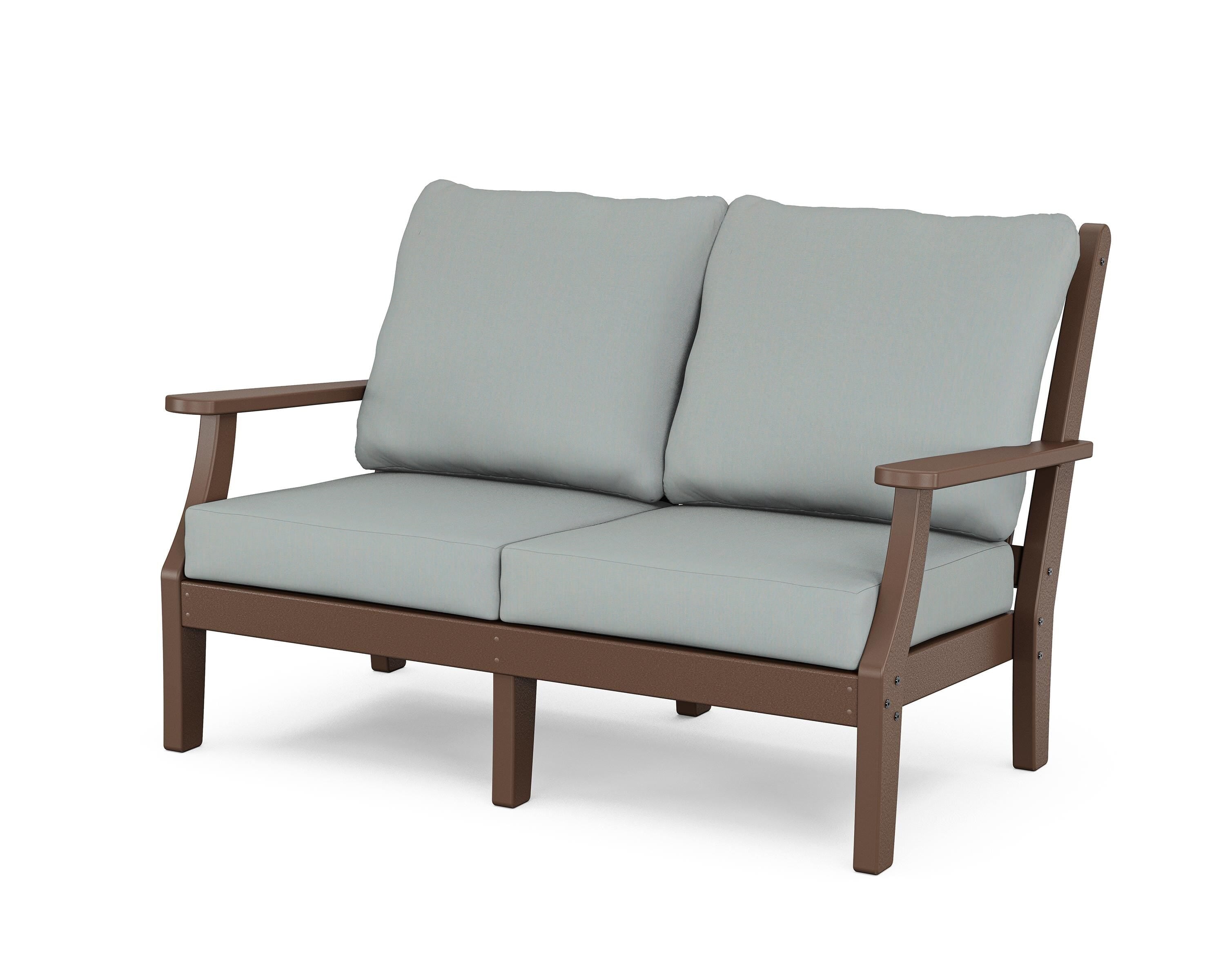 Country Living Wovendale Deep Seating Loveseat in Mahogany / Spa