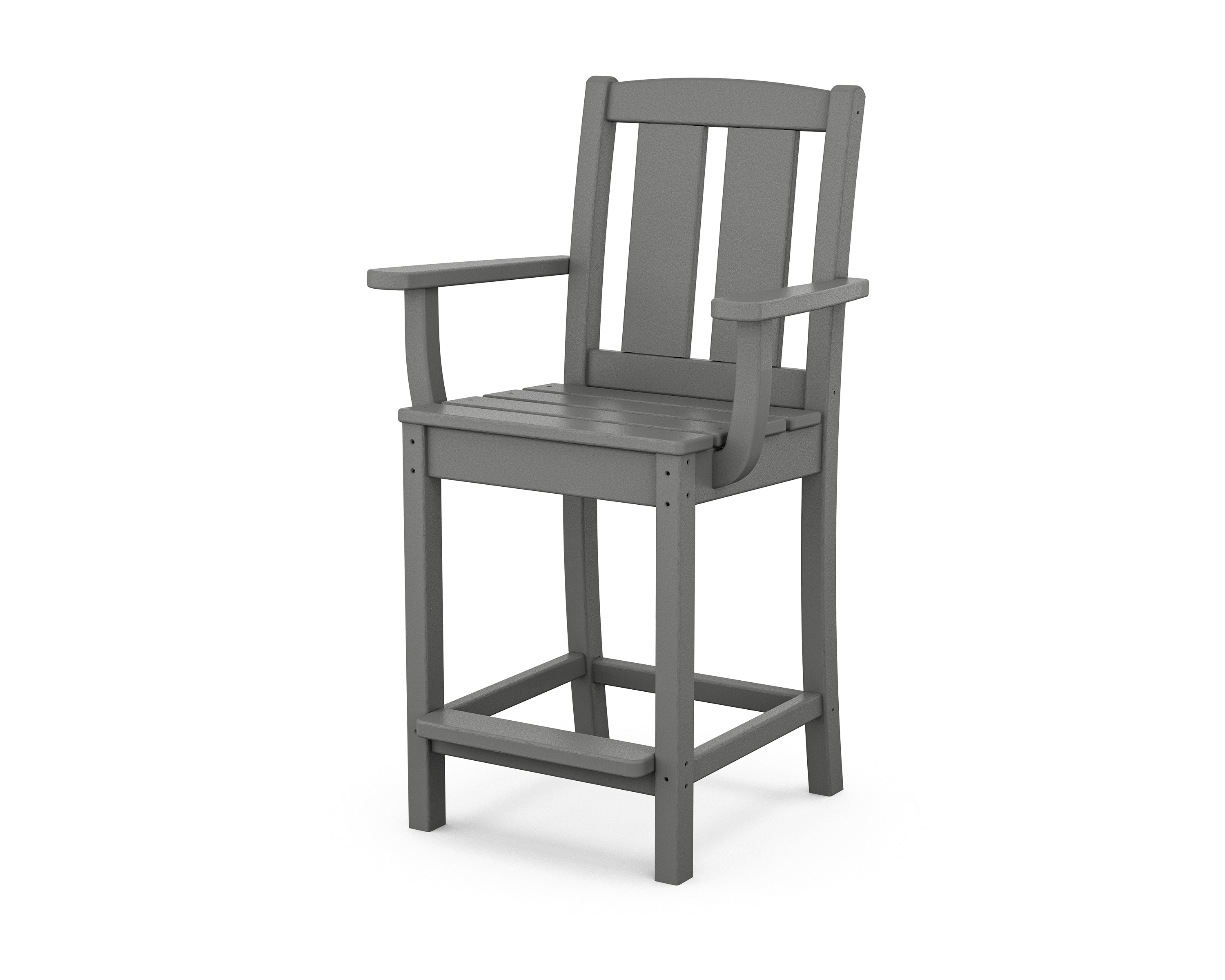 POLYWOOD® Mission Counter Arm Chair in Slate Grey
