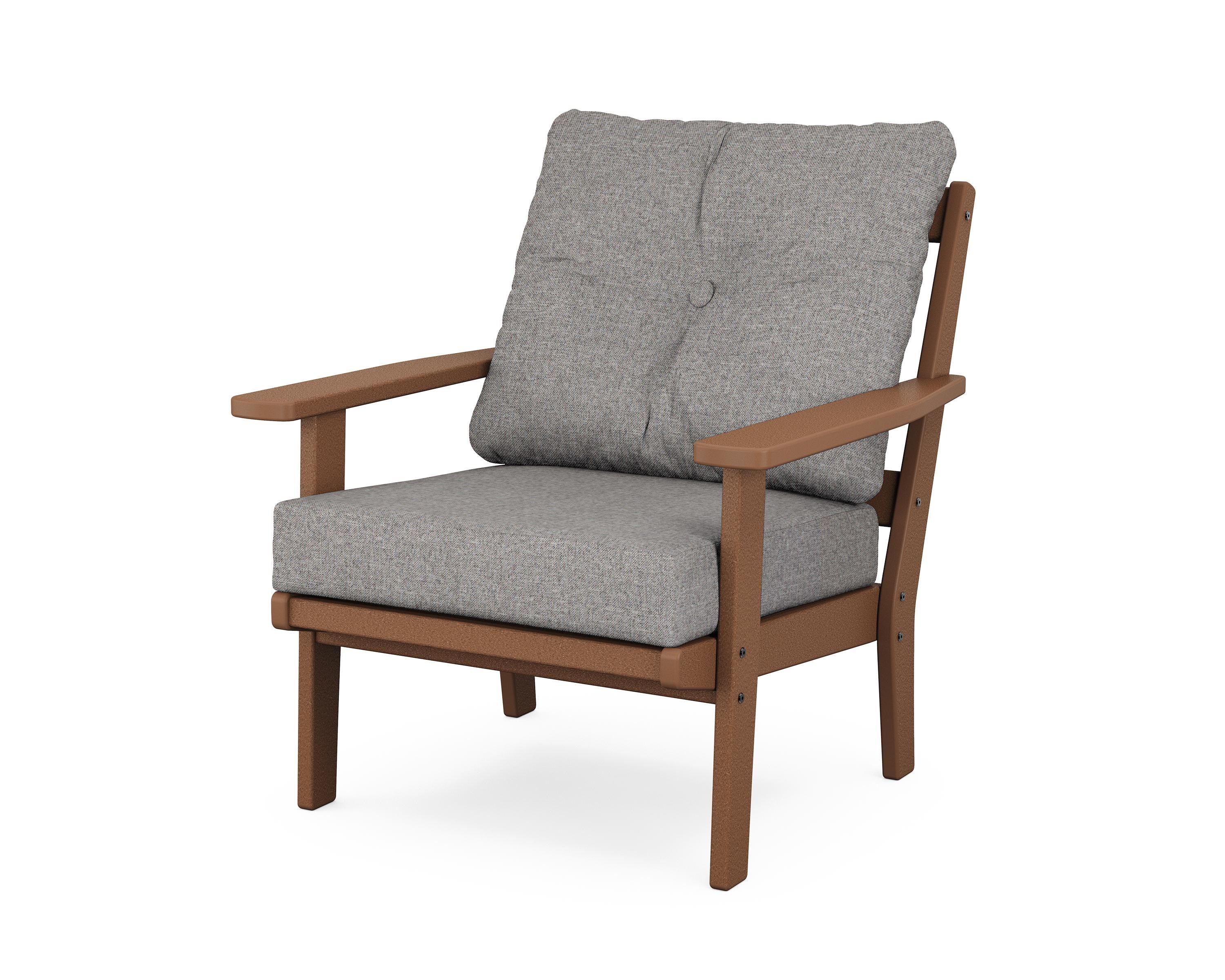 POLYWOOD® Prairie Deep Seating Chair in Teak / Grey Mist