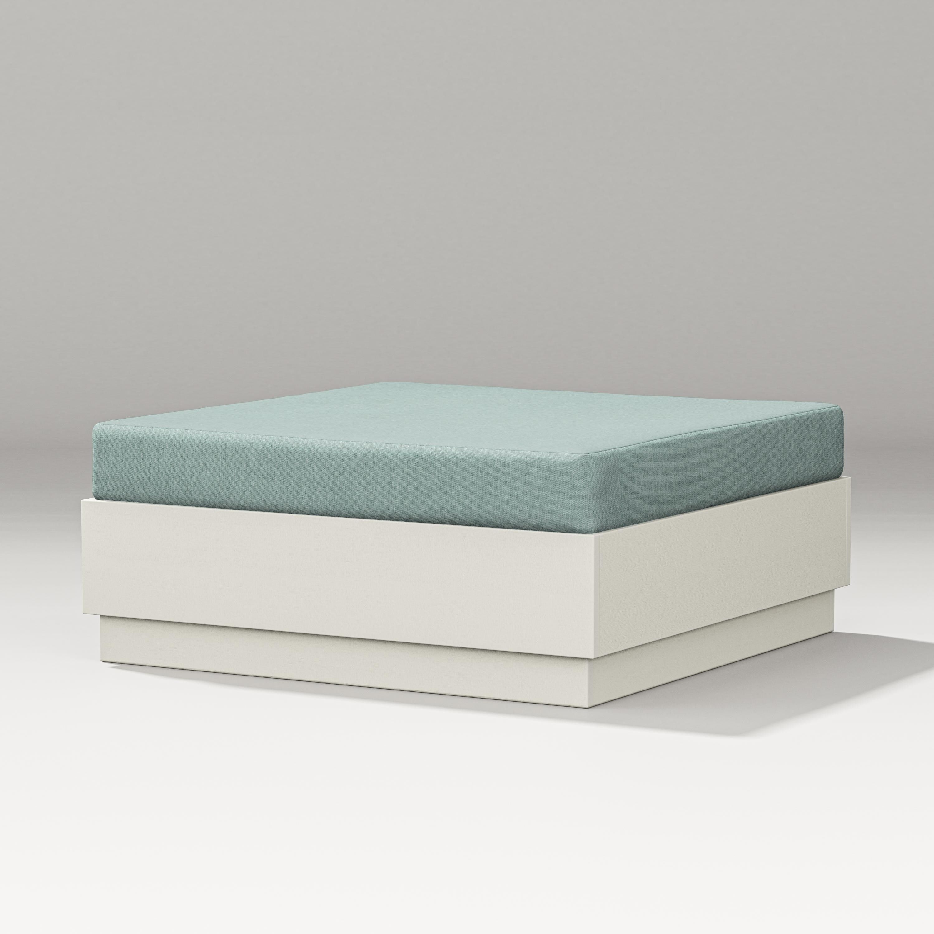 PW Designer Series Elevate Lounge Ottoman in Vintage White / Glacier Spa