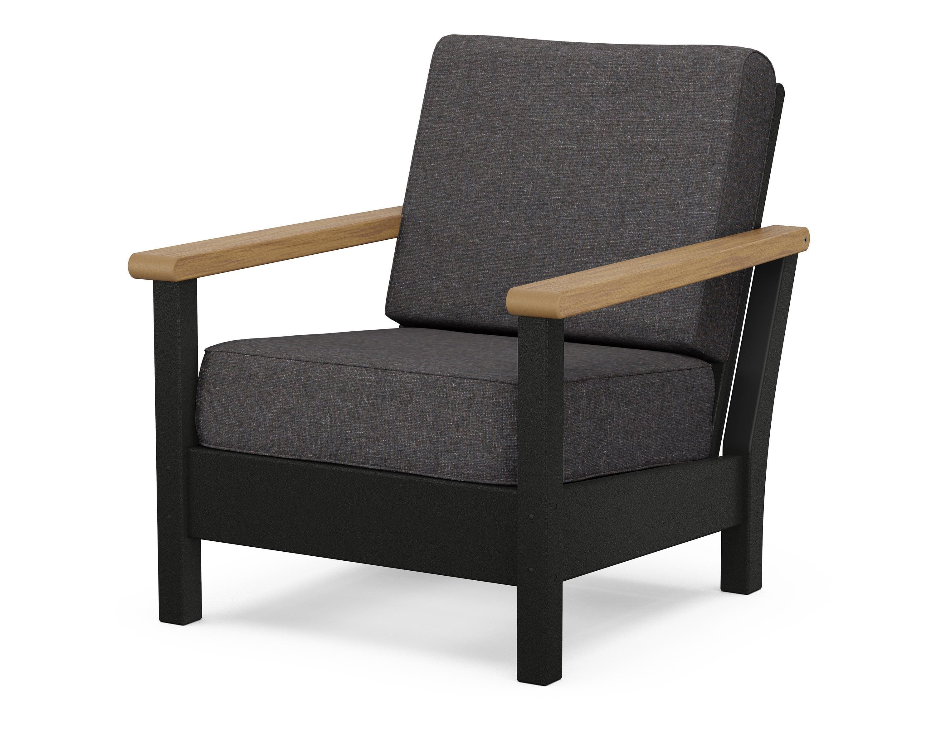 POLYWOOD® Harbour Deep Seating Chair in Black / Natural / Ash Charcoal