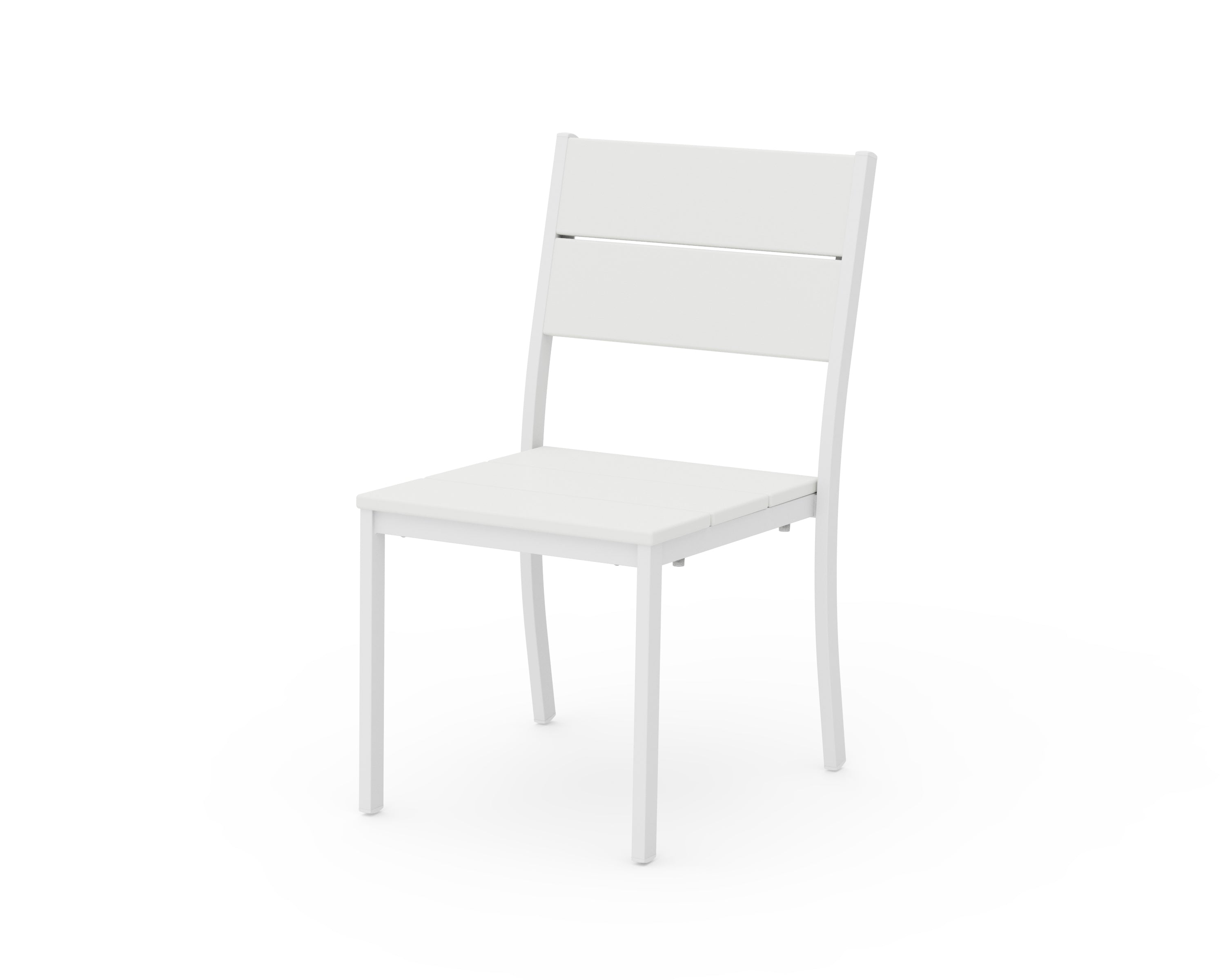 POLYWOOD® Main Street Stacking Dining Side Chair in White / White