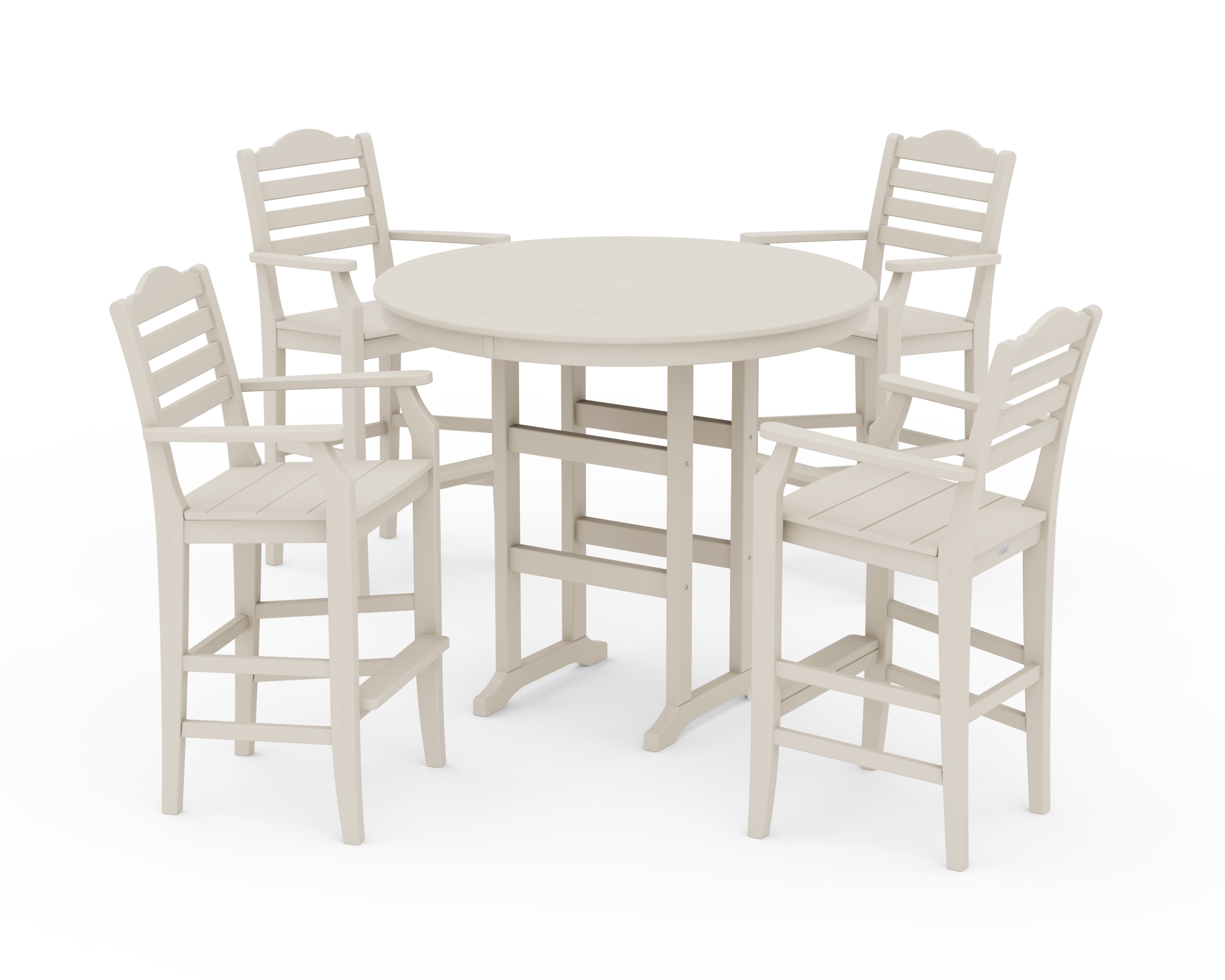 Draper James™ by POLYWOOD® Savannah 5-Piece Round Farmhouse Bar Set in Sand