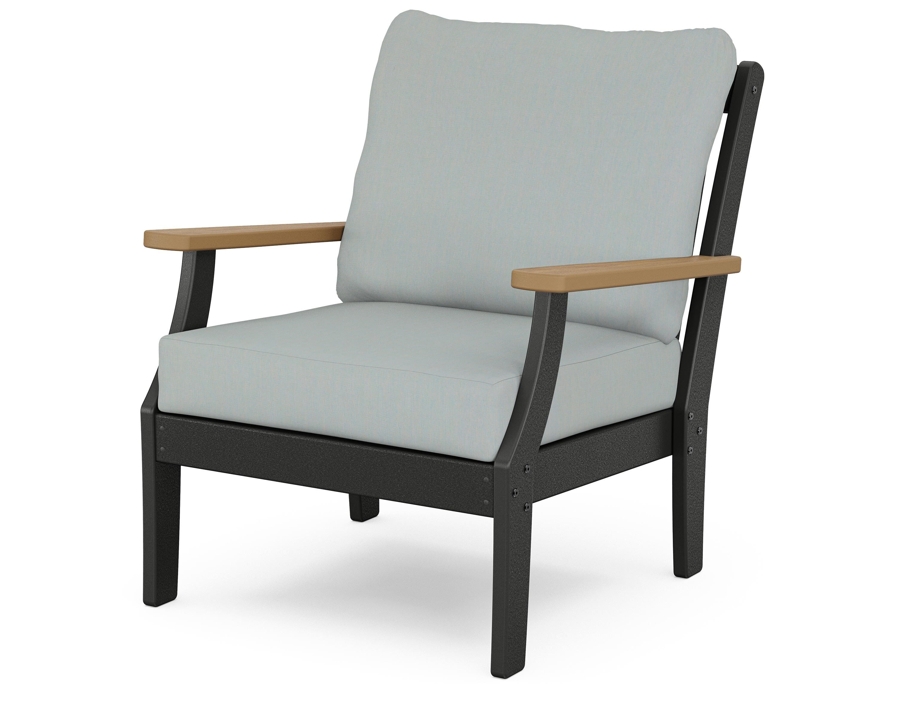 POLYWOOD® Braxton Deep Seating Chair in Black / Natural / Spa