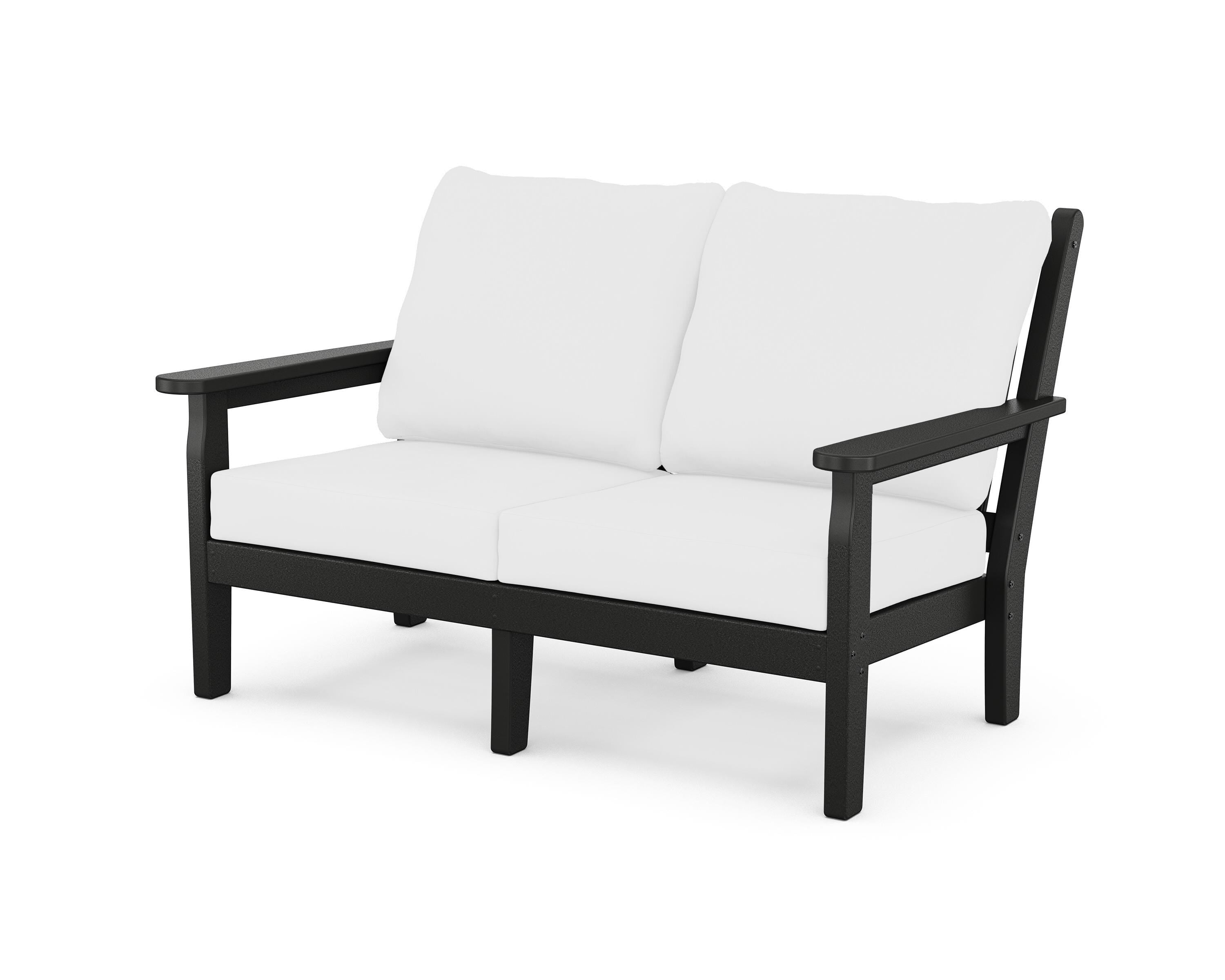 POLYWOOD® Chippendale Deep Seating Loveseat in Black / Natural