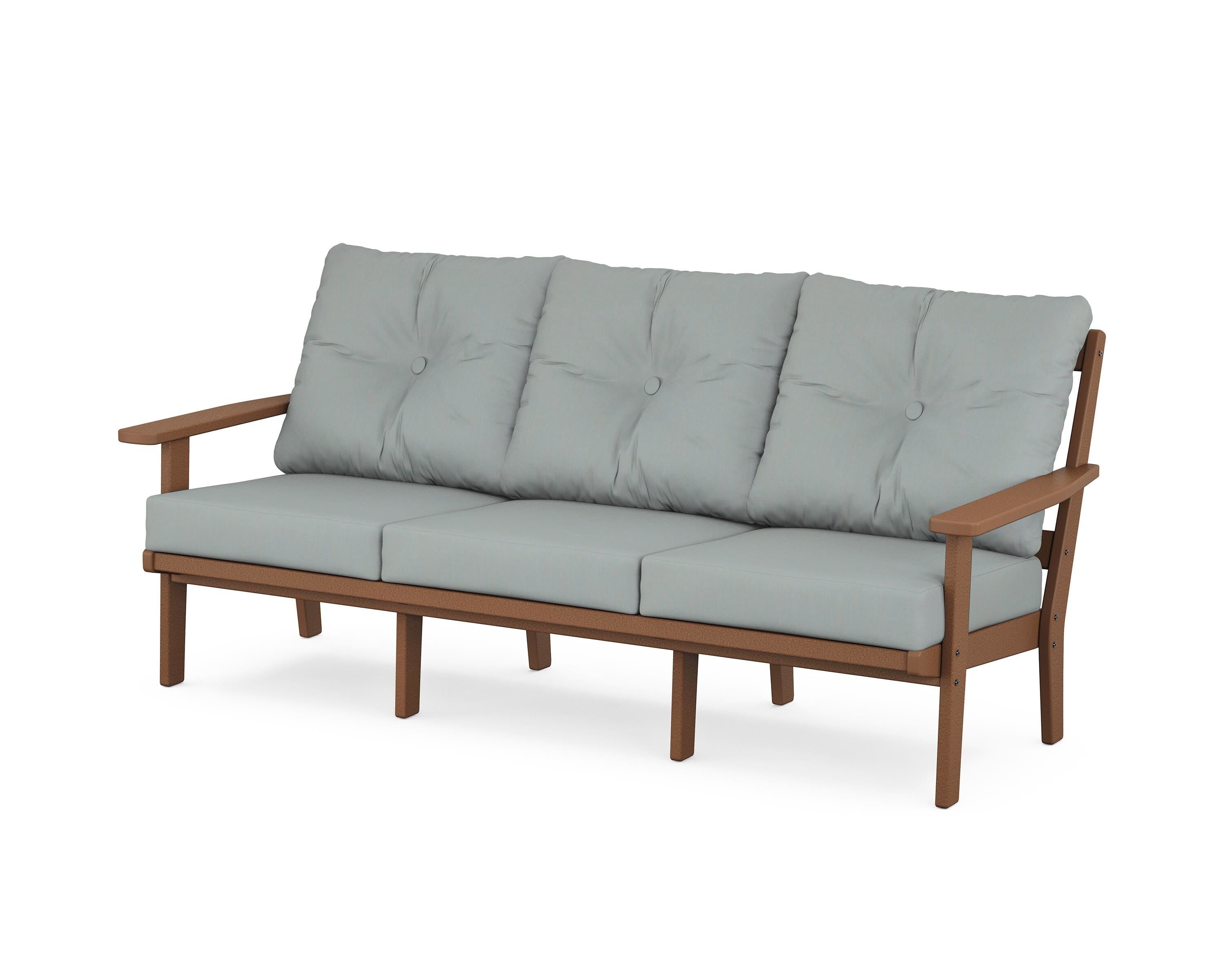 POLYWOOD® Oxford Deep Seating Sofa in Teak / Spa