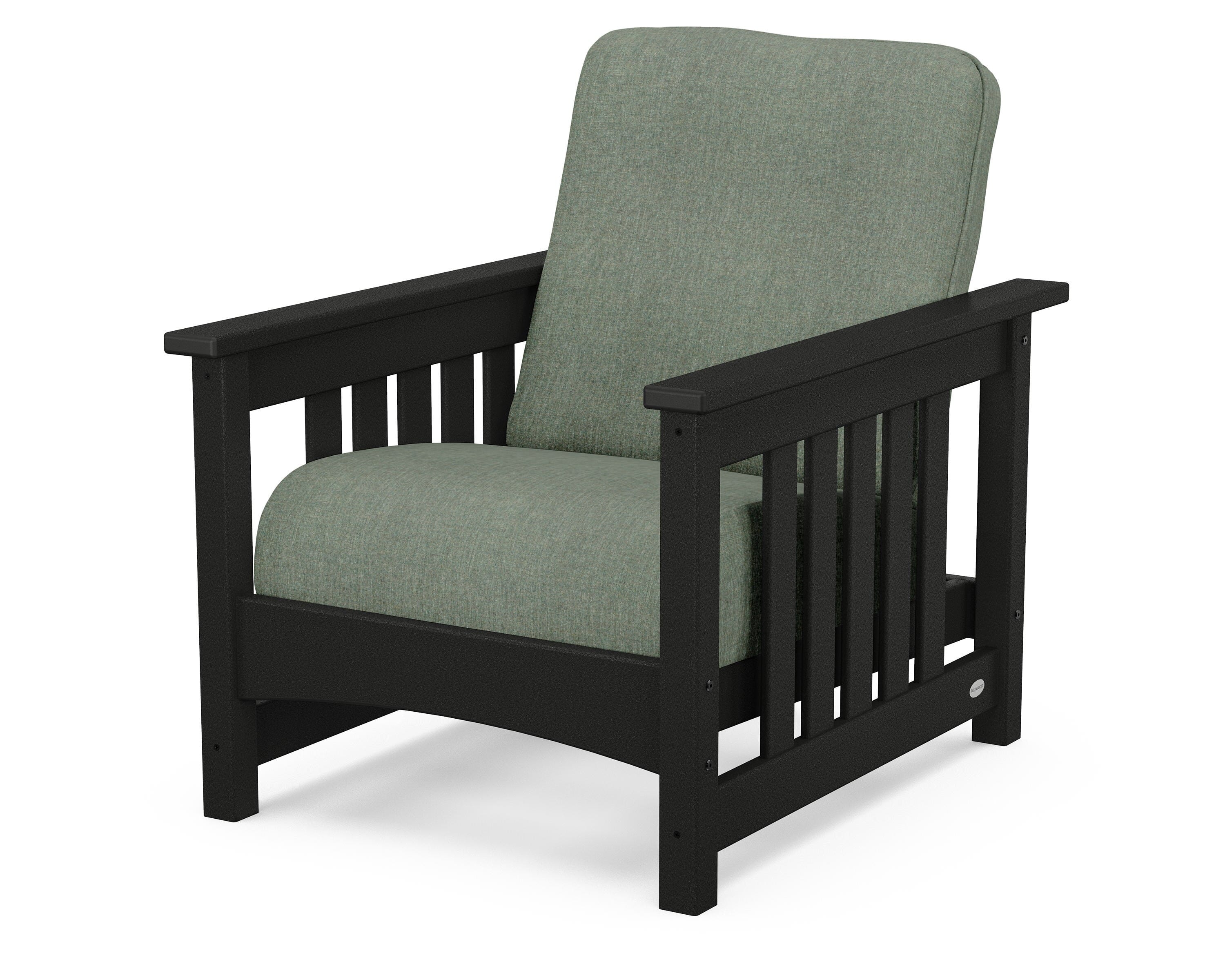 POLYWOOD® Club Mission Chair in Black / Cast Sage