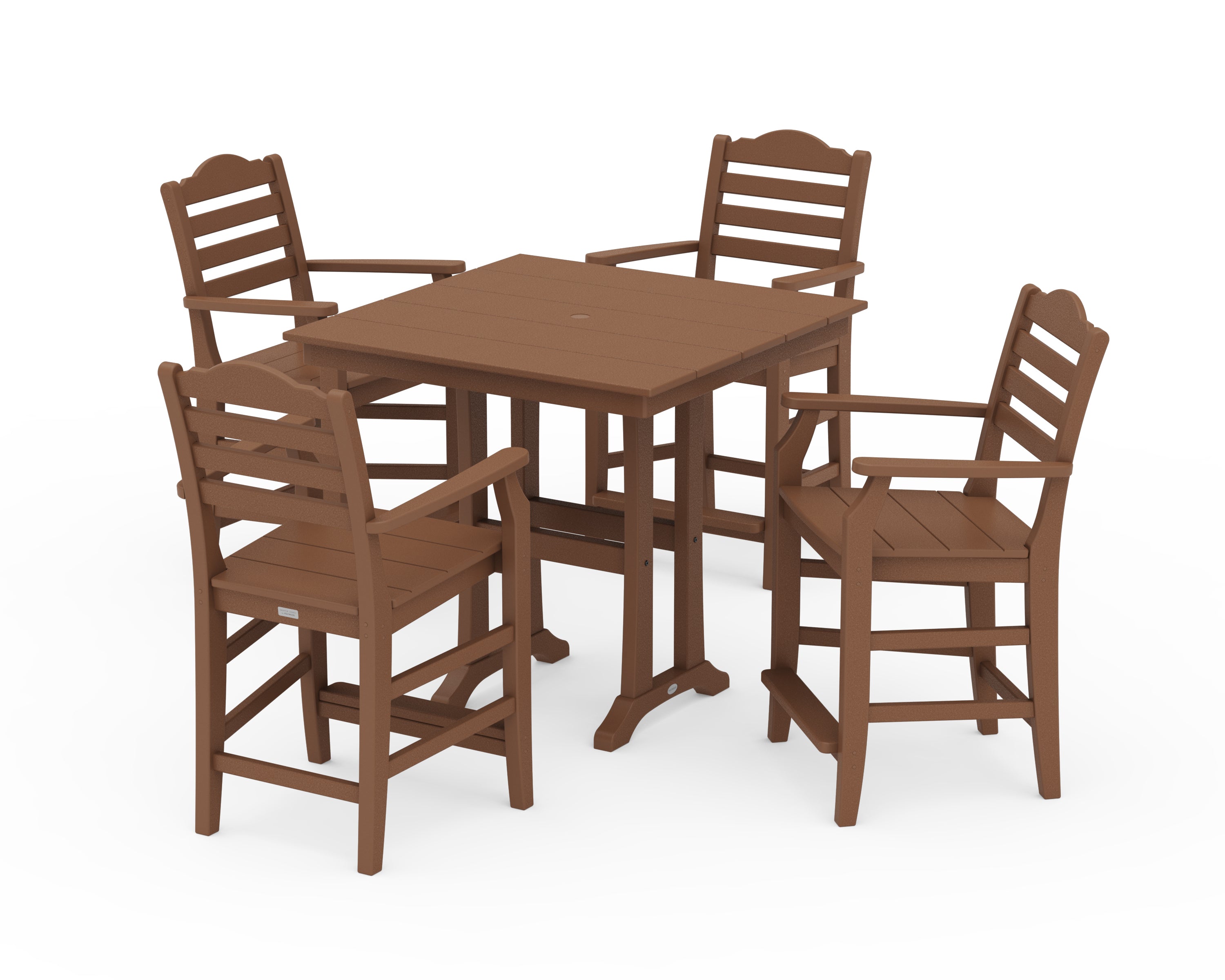 Draper James™ by POLYWOOD® Savannah 5-Piece Farmhouse Counter Set with Trestle Legs in Teak