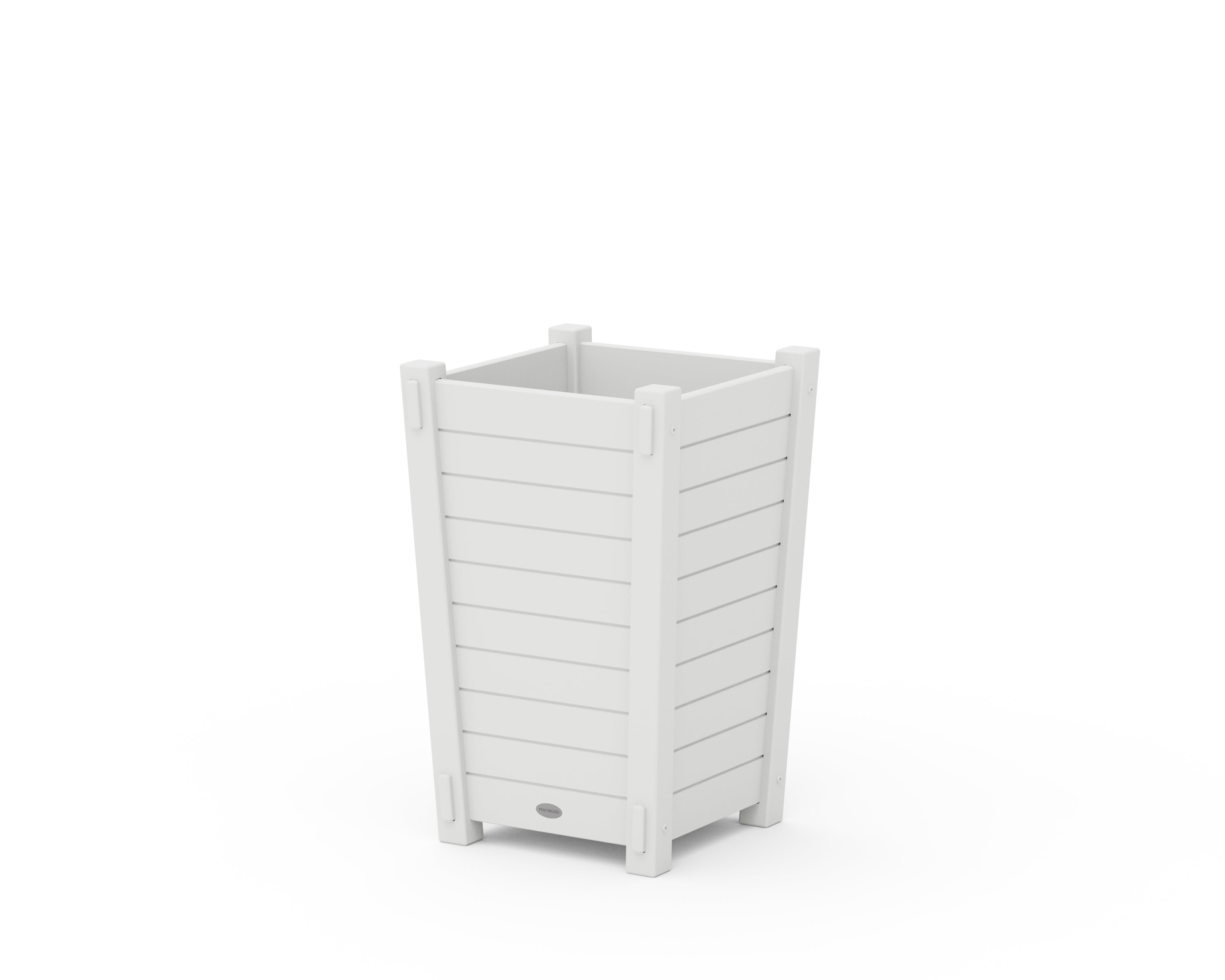 POLYWOOD® Nautical Tapered Square Short Planter Box in White