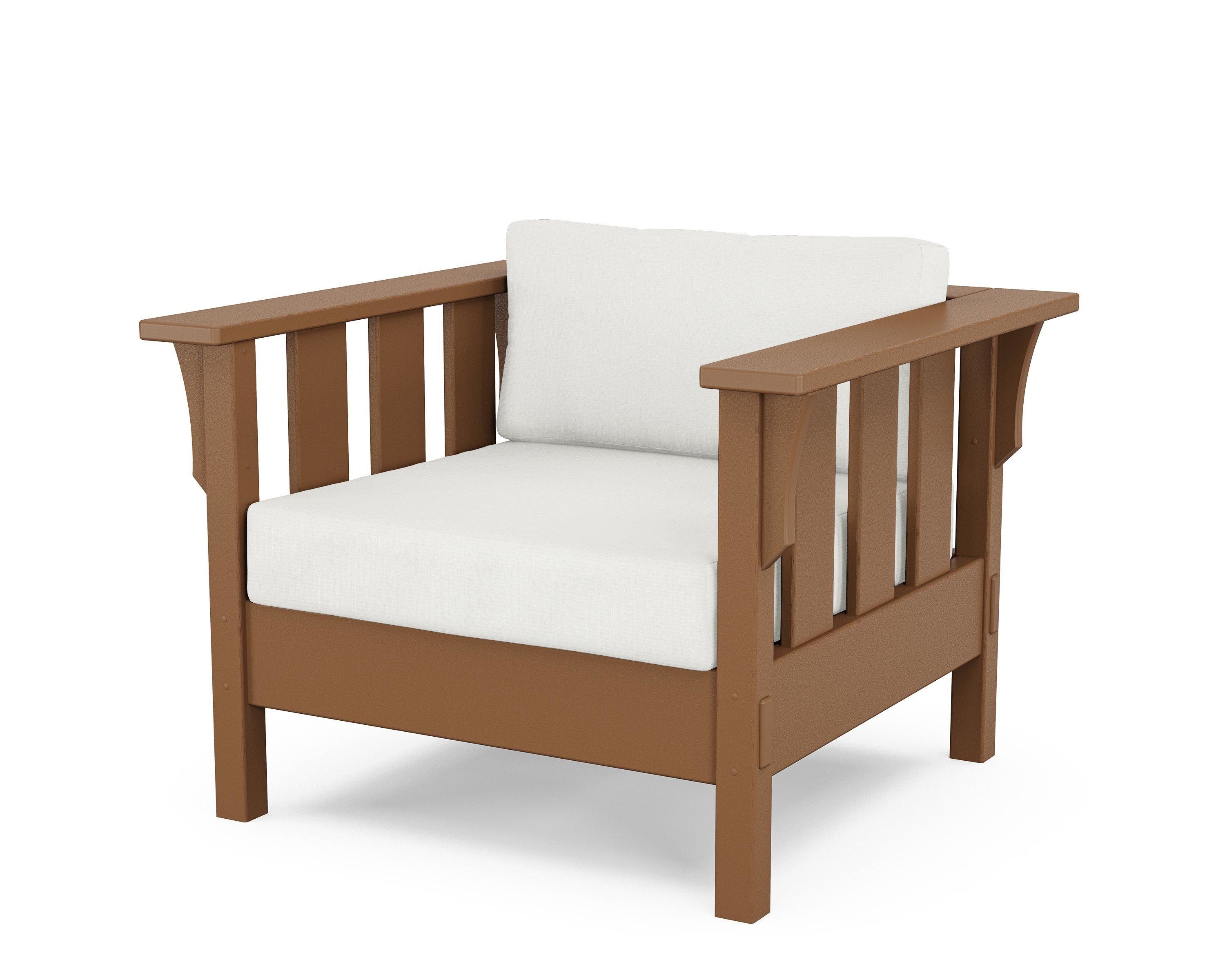 Martha Stewart by POLYWOOD® Acadia Deep Seating Chair in Teak / Natural Linen