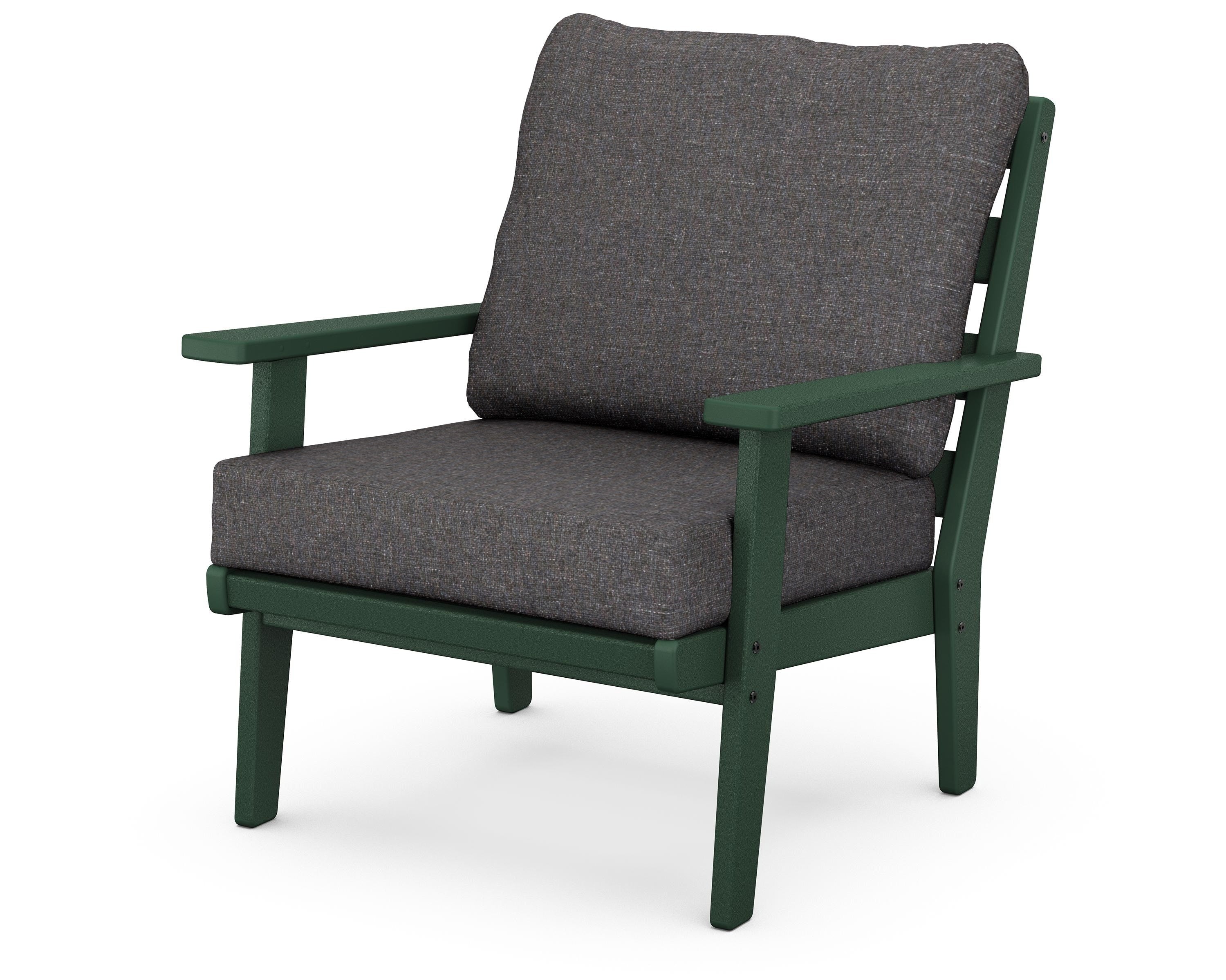 POLYWOOD® Grant Park Deep Seating Chair in Green / Ash Charcoal