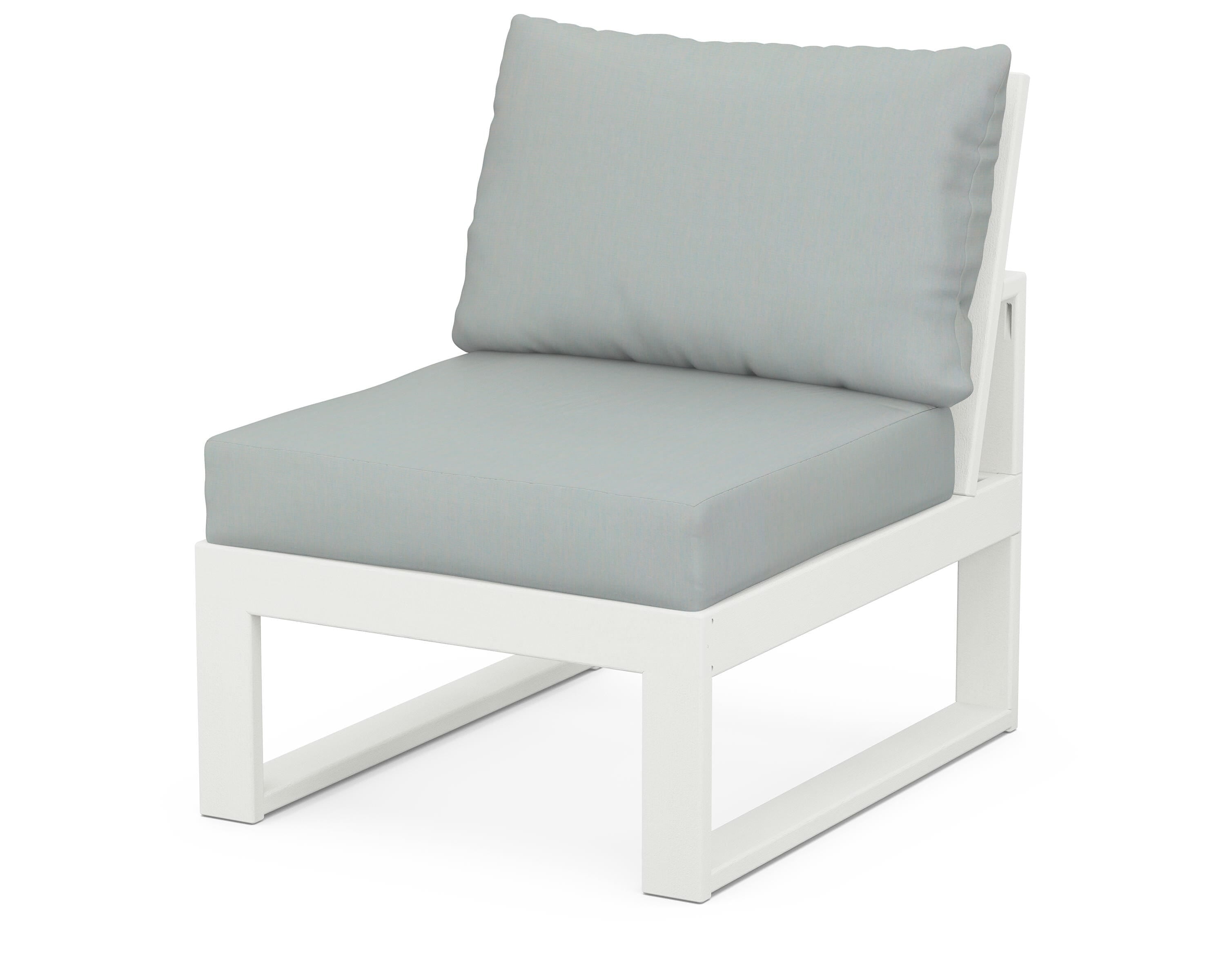 Unbranded Modular Armless Chair in Vintage White / Spa