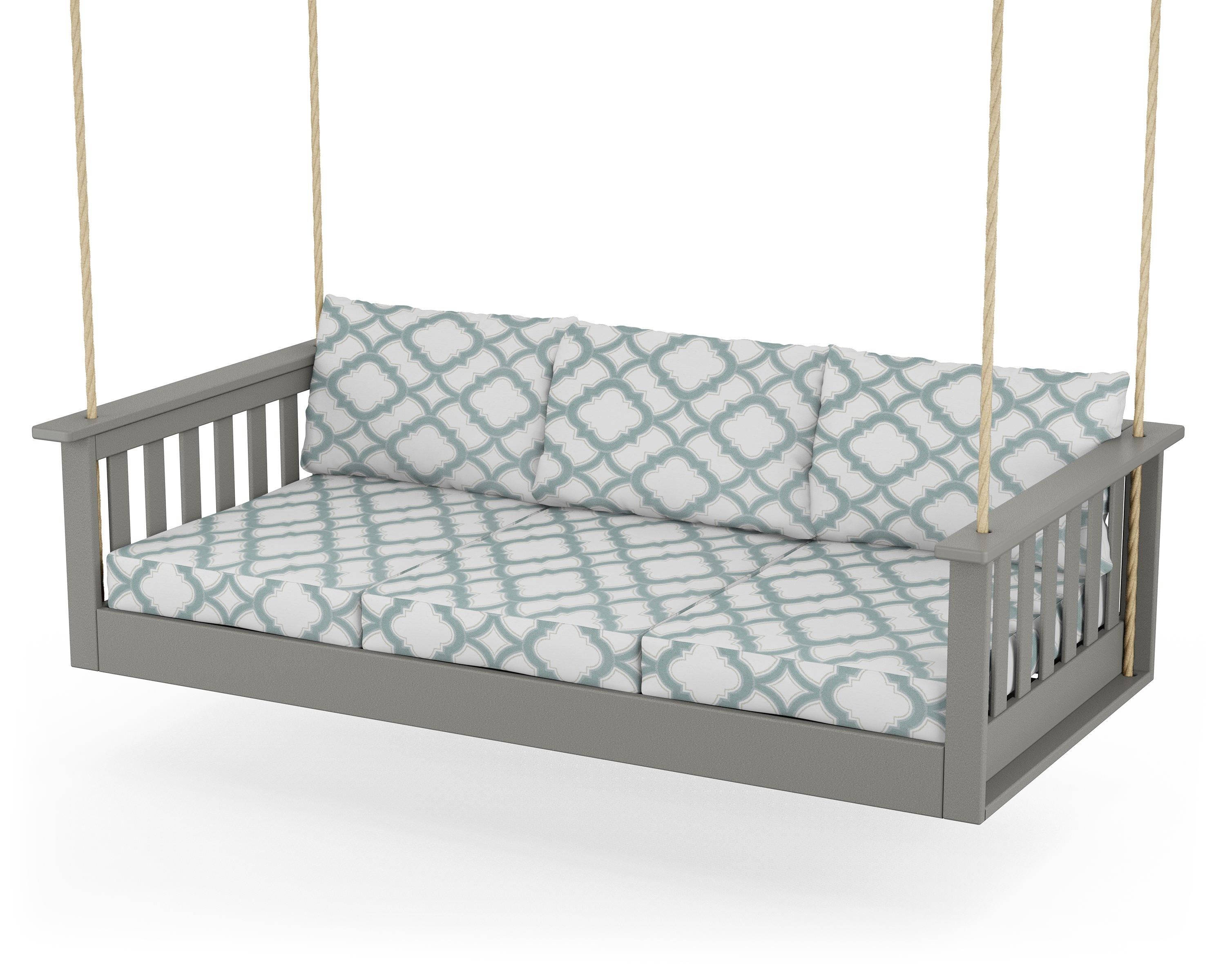 POLYWOOD® Vineyard Daybed Swing in Slate Grey / Trellis Glacier Spa