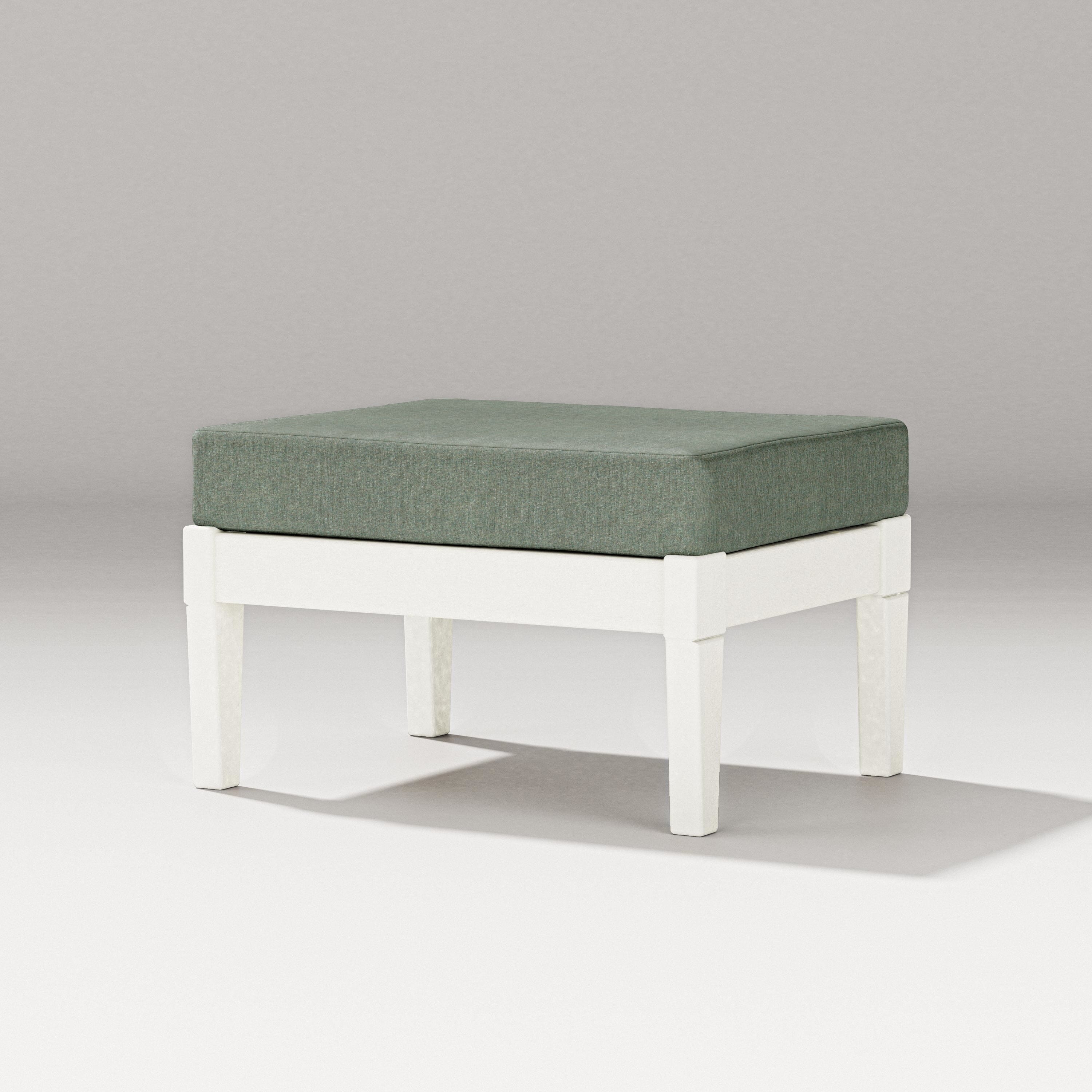 PW Designer Series Estate Lounge Ottoman in Vintage White / Cast Sage