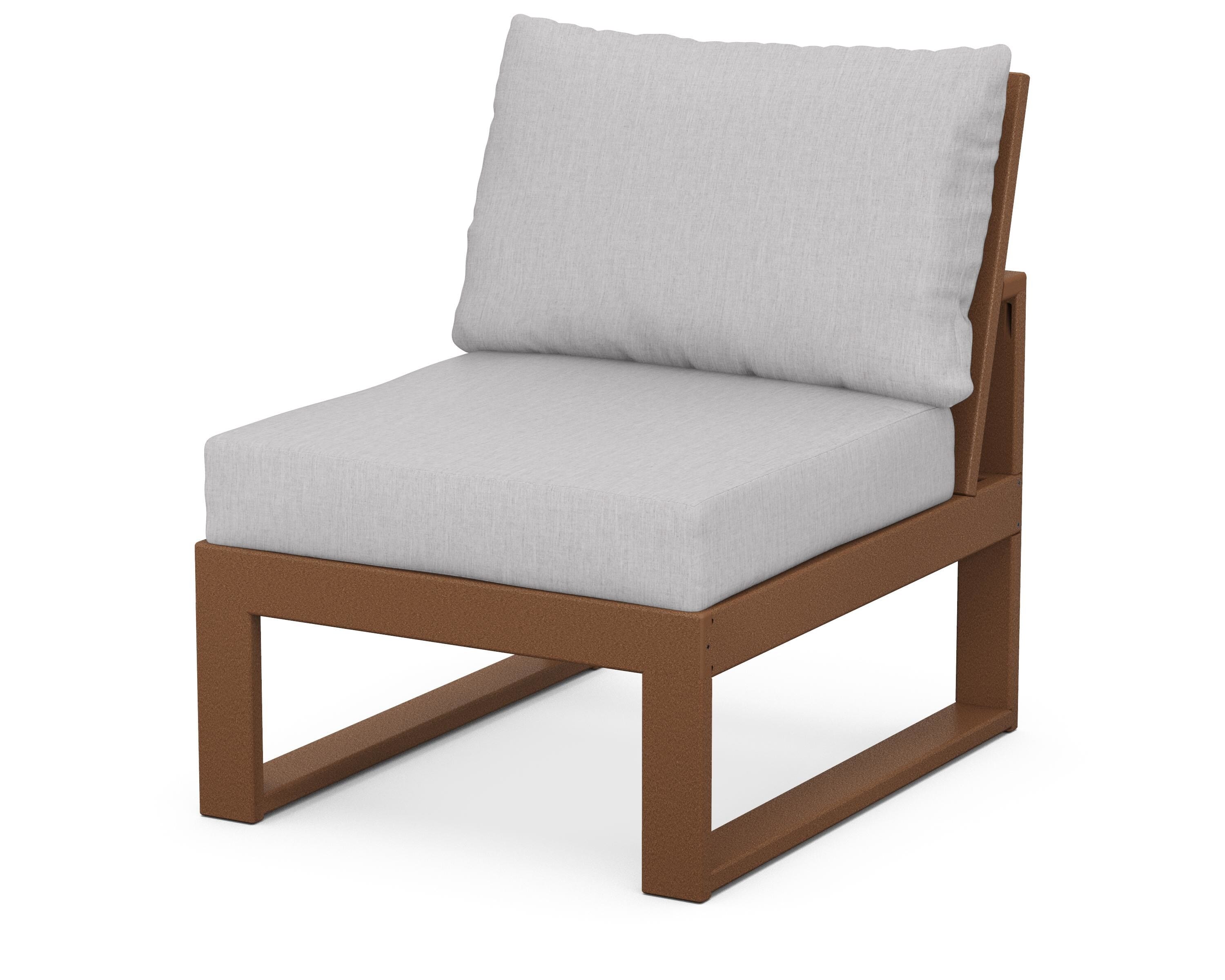 Unbranded Modular Armless Chair in Teak / Granite