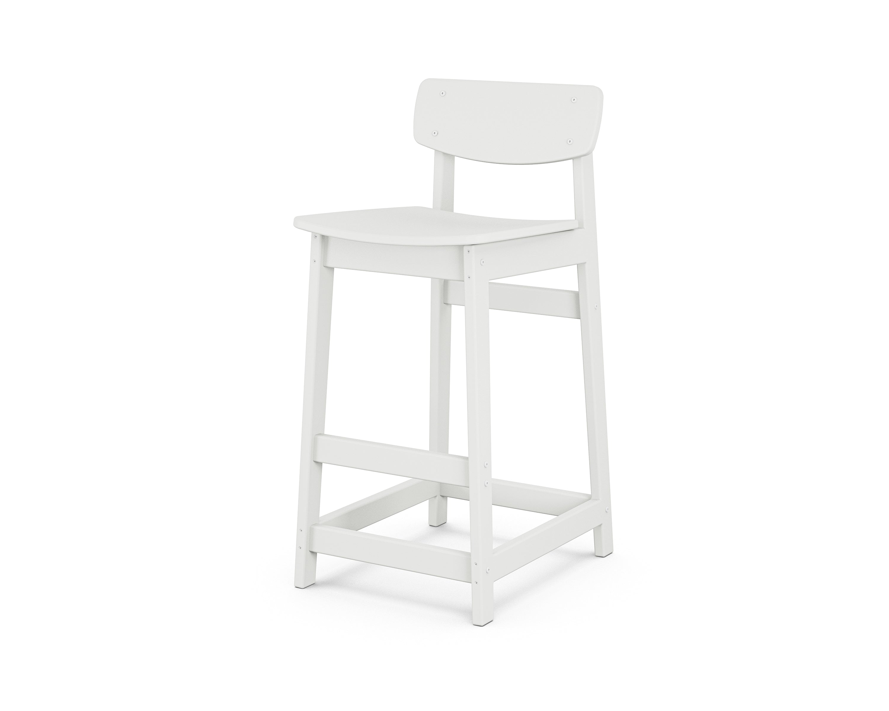 POLYWOOD® Modern Studio Urban Lowback Bar Chair in White