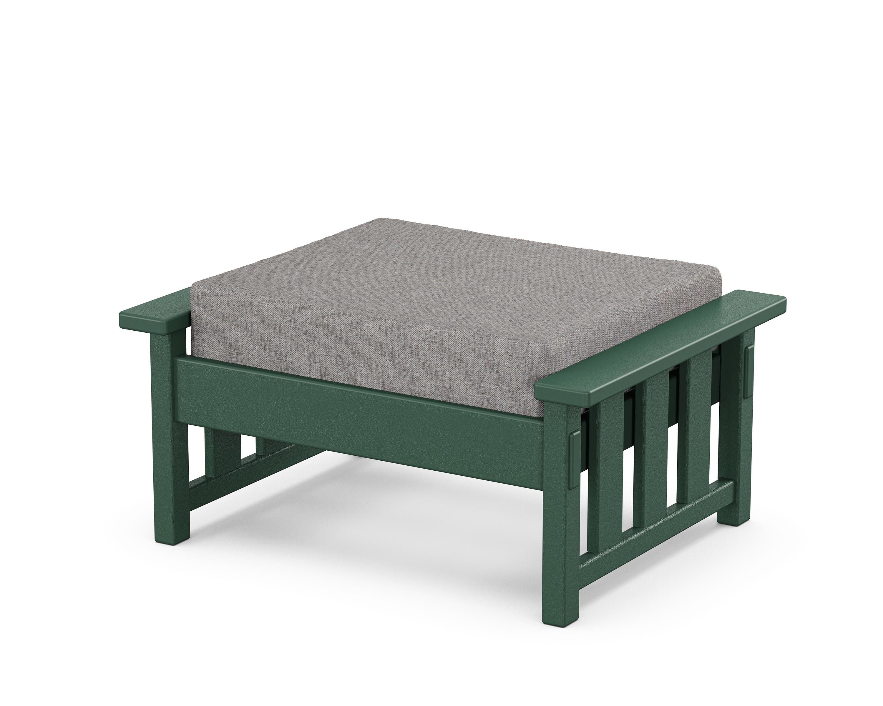 Martha Stewart by POLYWOOD® Acadia Deep Seating Ottoman in Green / Grey Mist